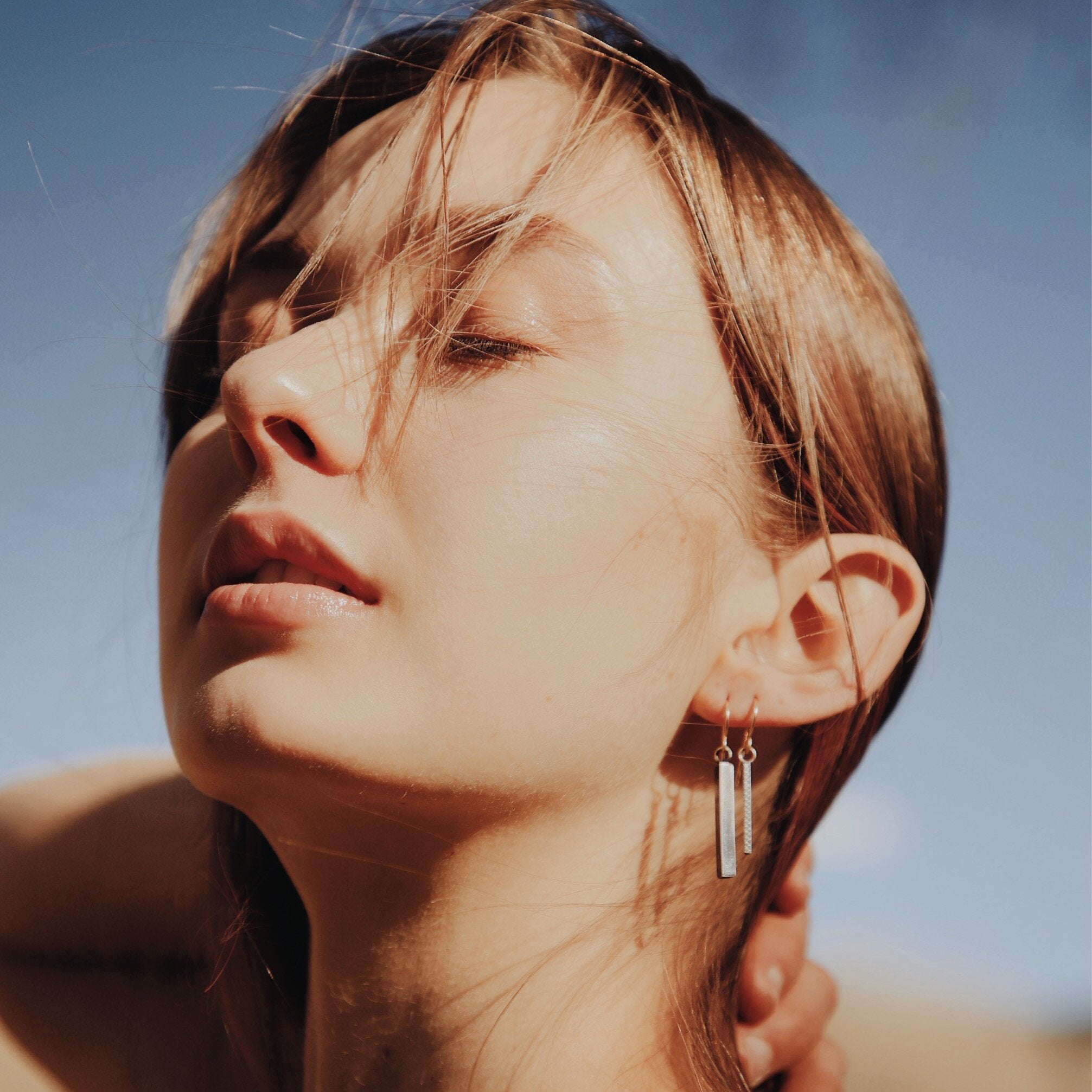 Pyramid Bar Earrings