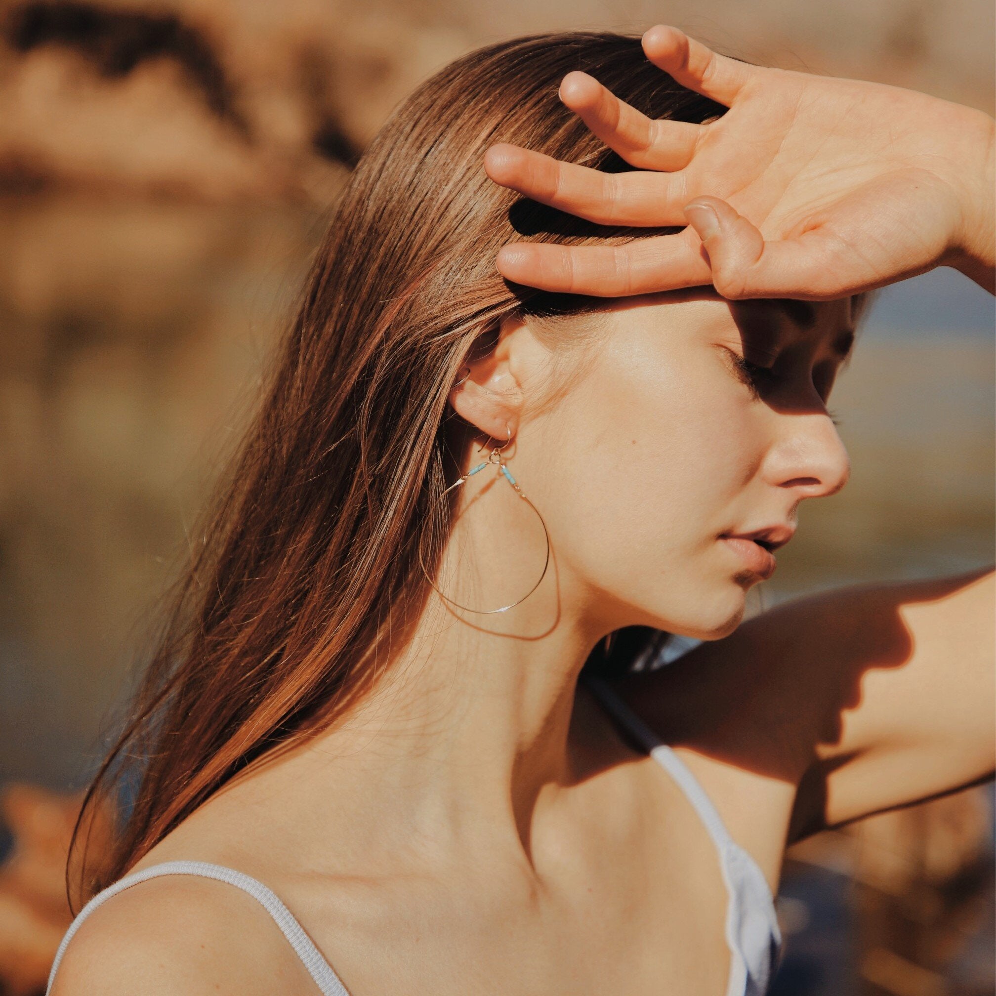 Heishi Hoop Earrings