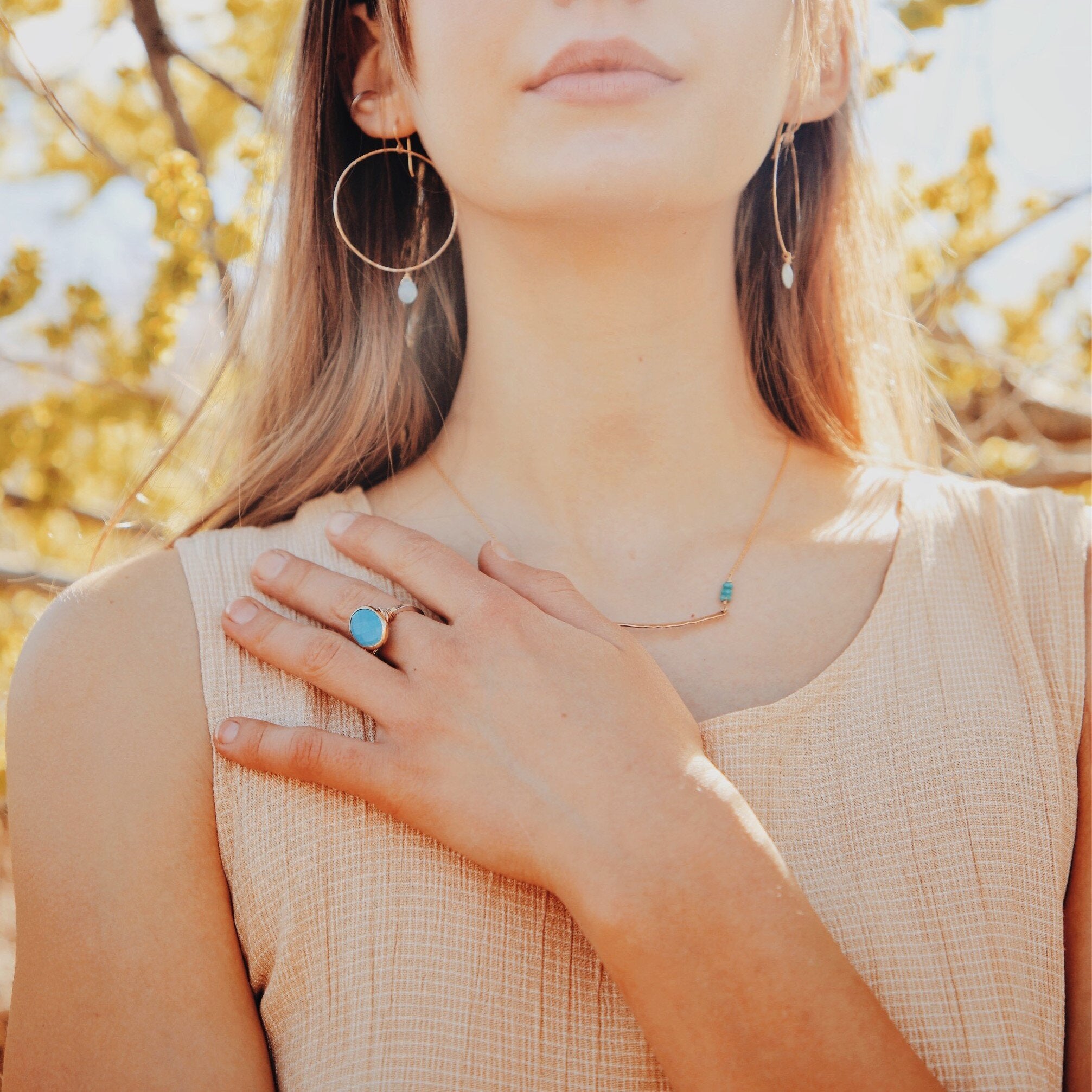 Chalcedony Ocean Hoops