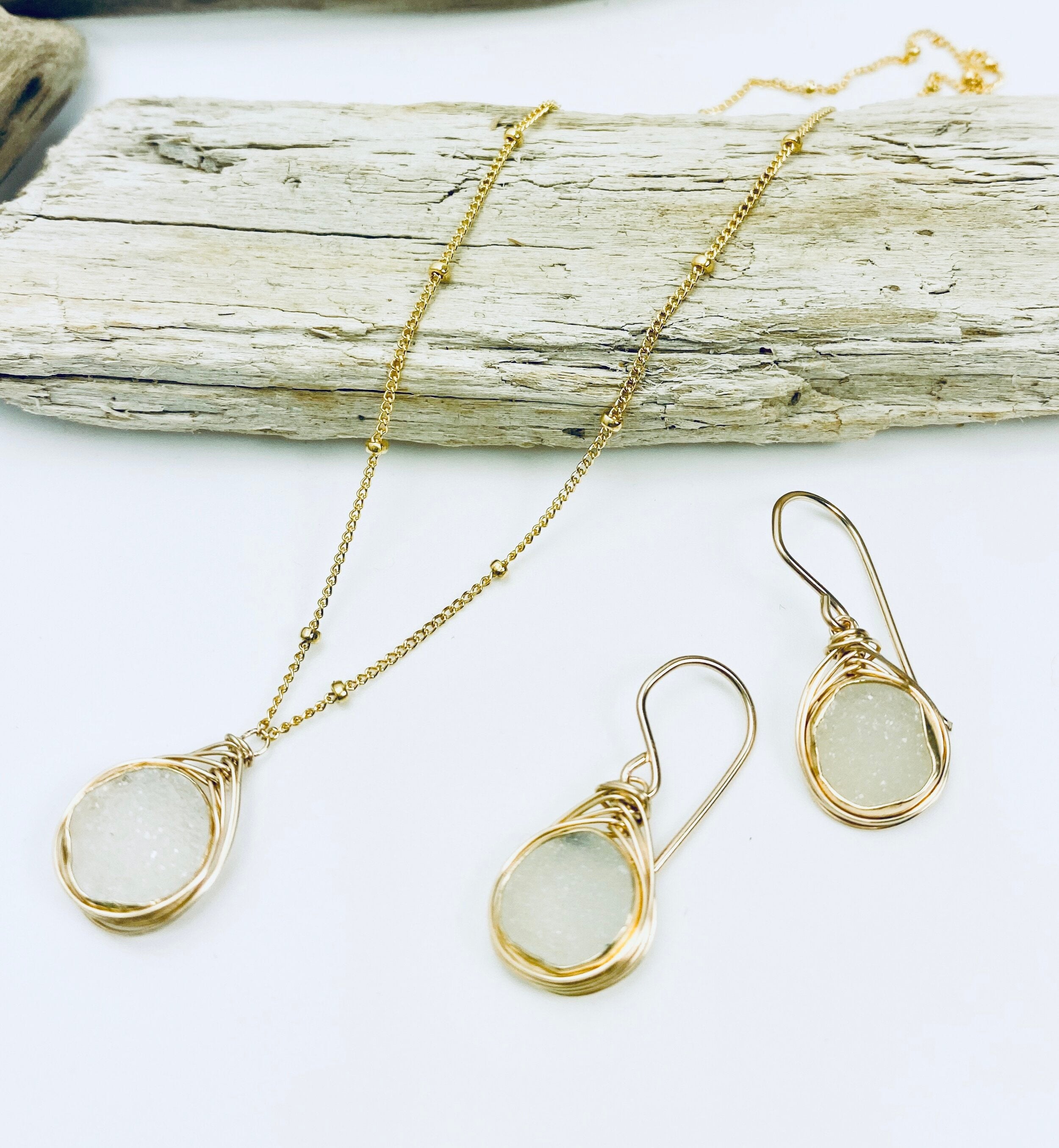 Druzy Drop Necklace