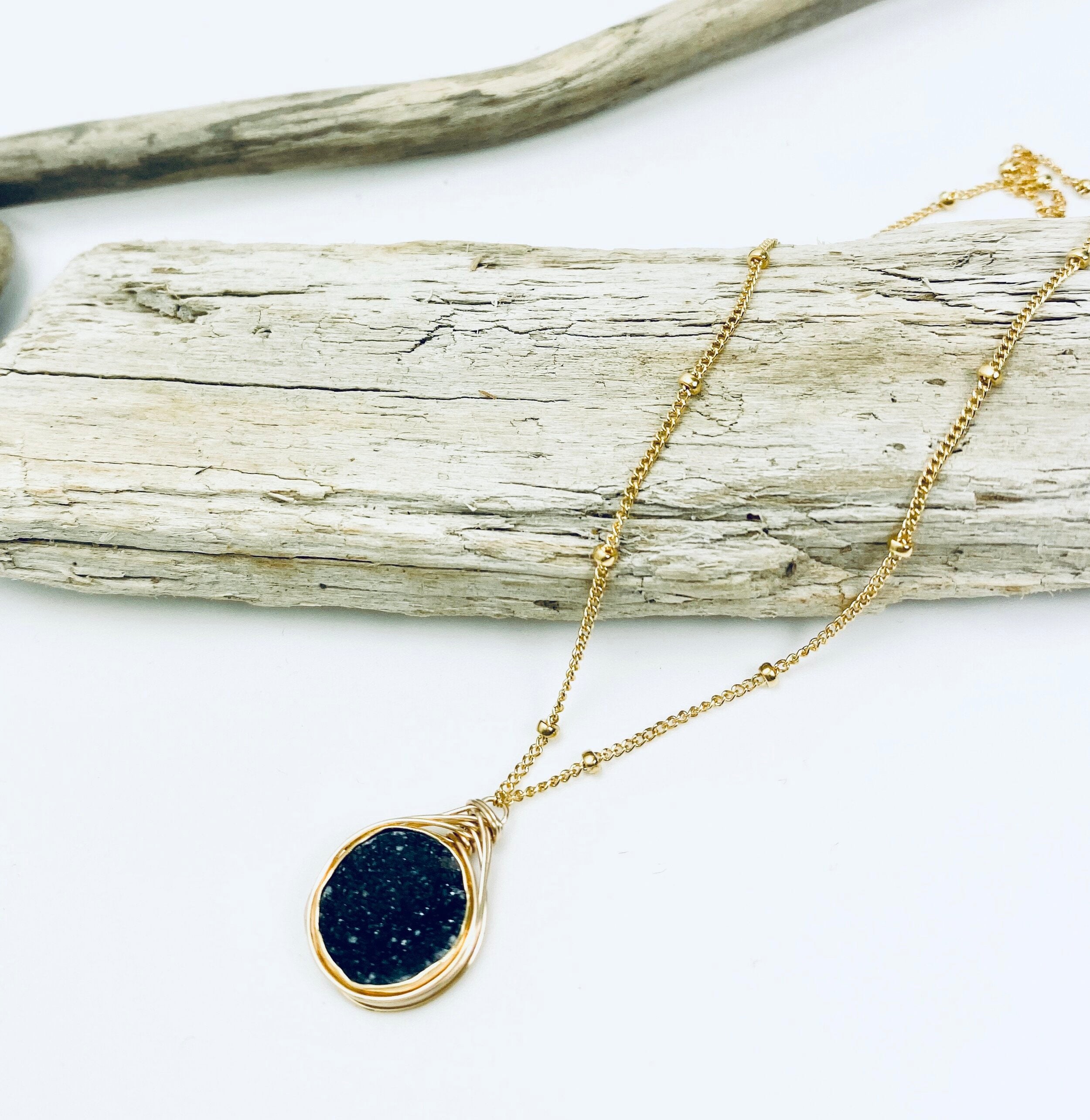 Druzy Drop Necklace