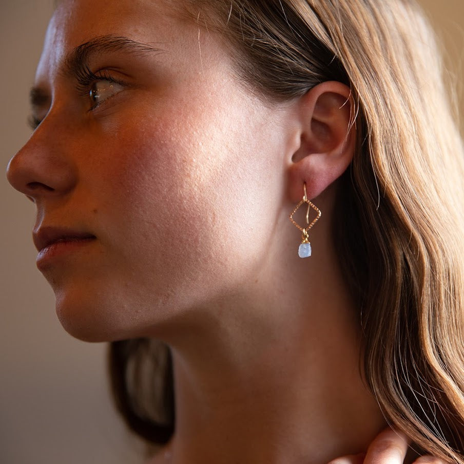 Raw Chalcedony Earrings