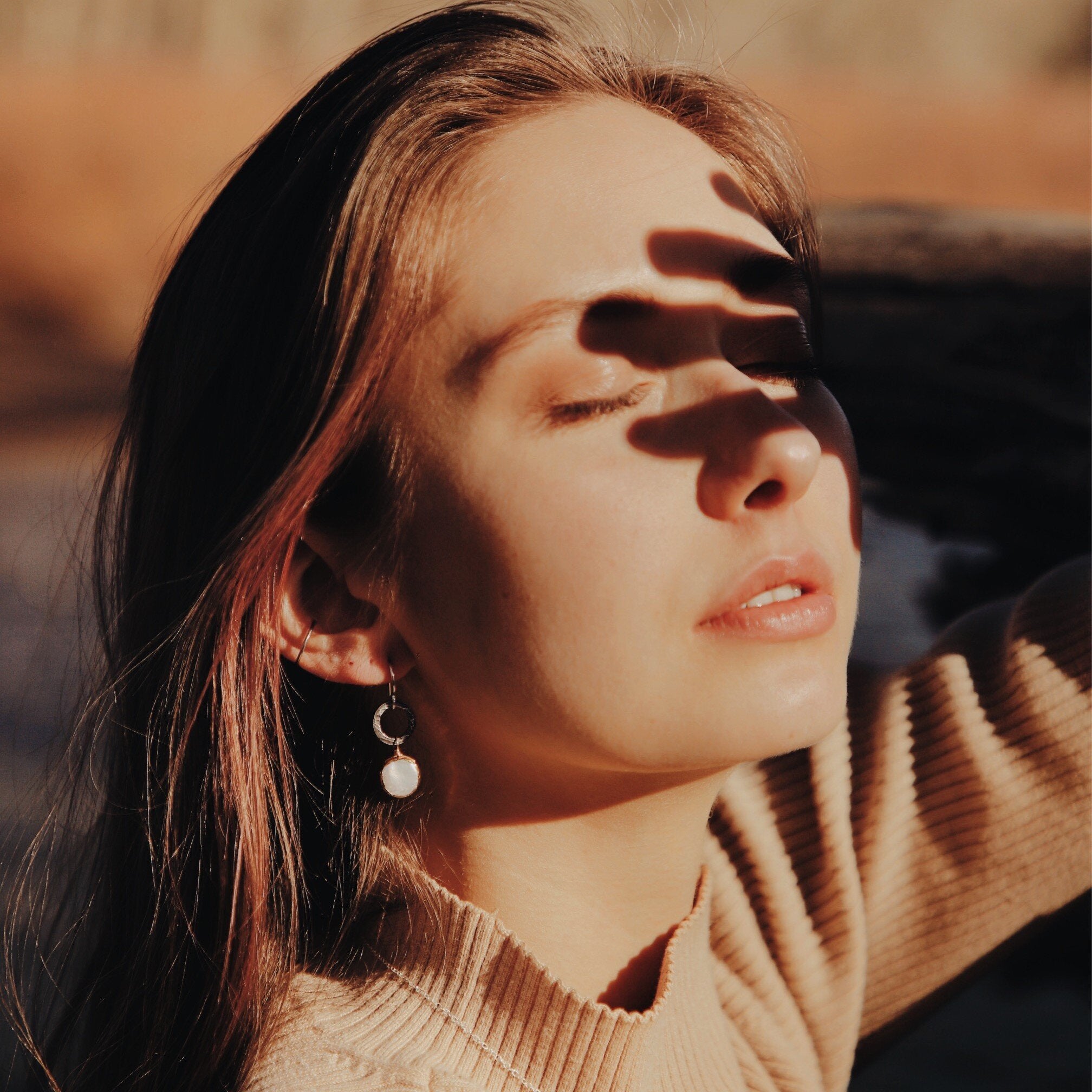 Oxidized Pearl Earrings