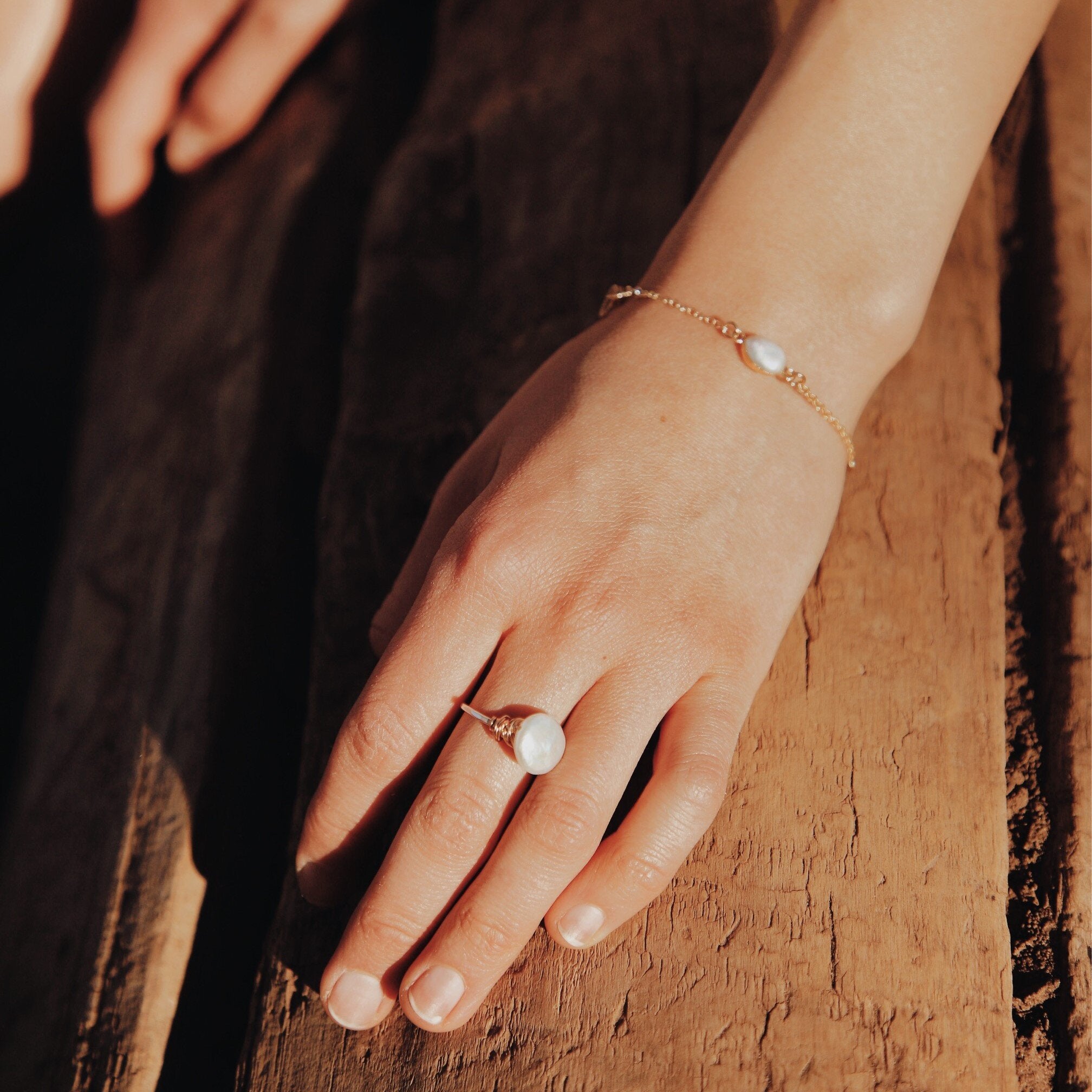Pearls and Chain Bracelet