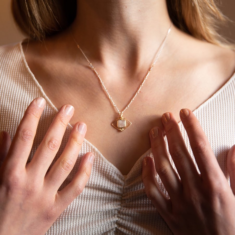 Moonstone Frame Necklace