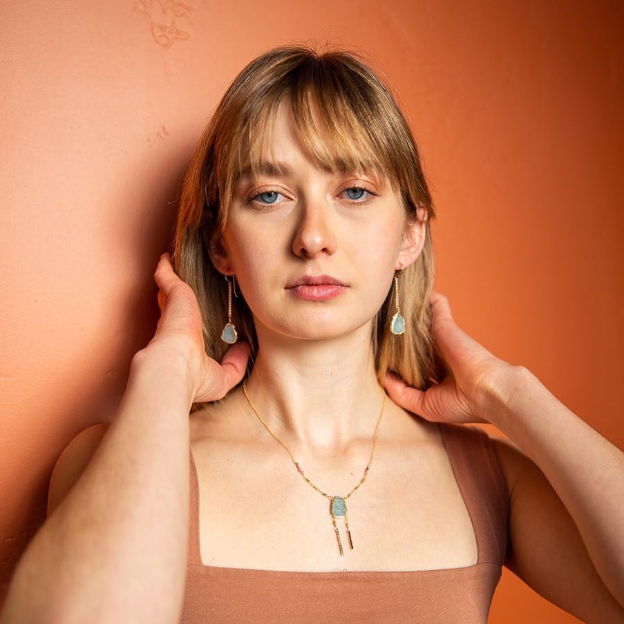 Aquamarine Pillar Earrings