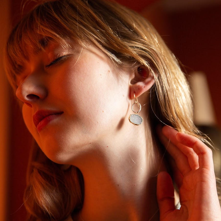 Organic Druzy Glitter Earrings