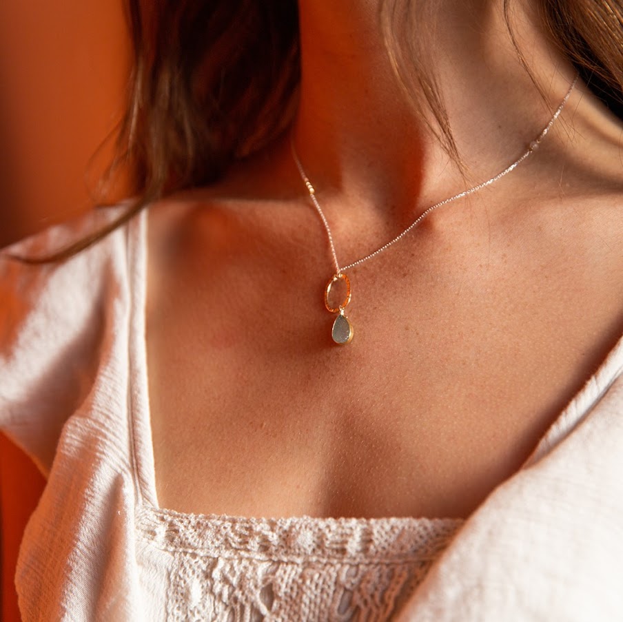 Moonbeam Druzy Necklace