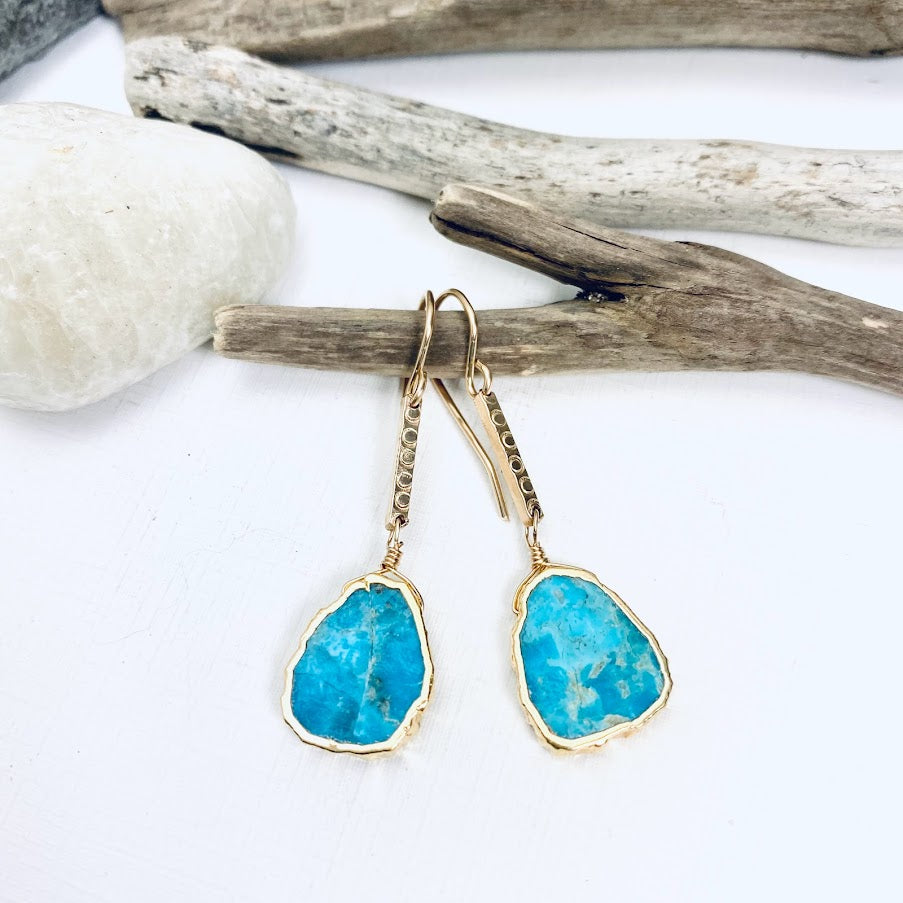 Turquoise Slab Earrings