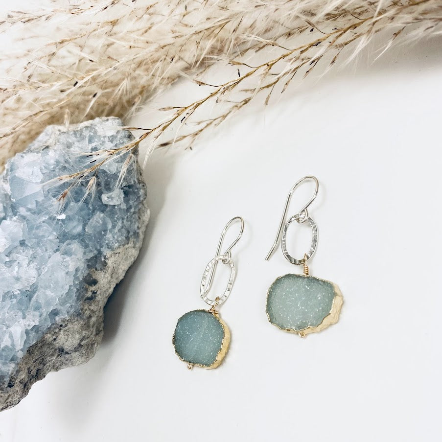 Moonbeam Druzy Earrings