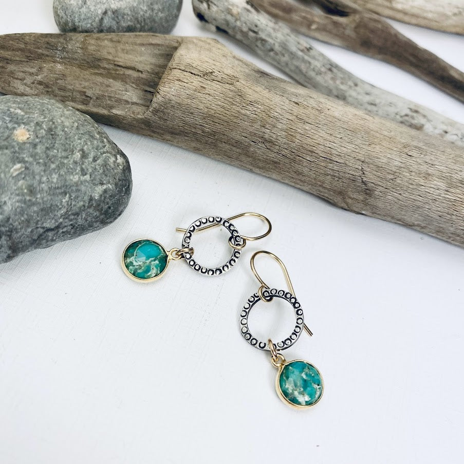 Oxidized Turquoise Earrings