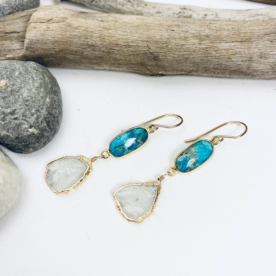 Moonstone Ocean Earrings