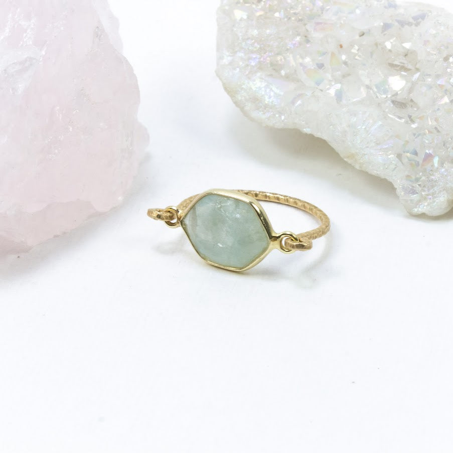 Aquamarine Sparkle Ring