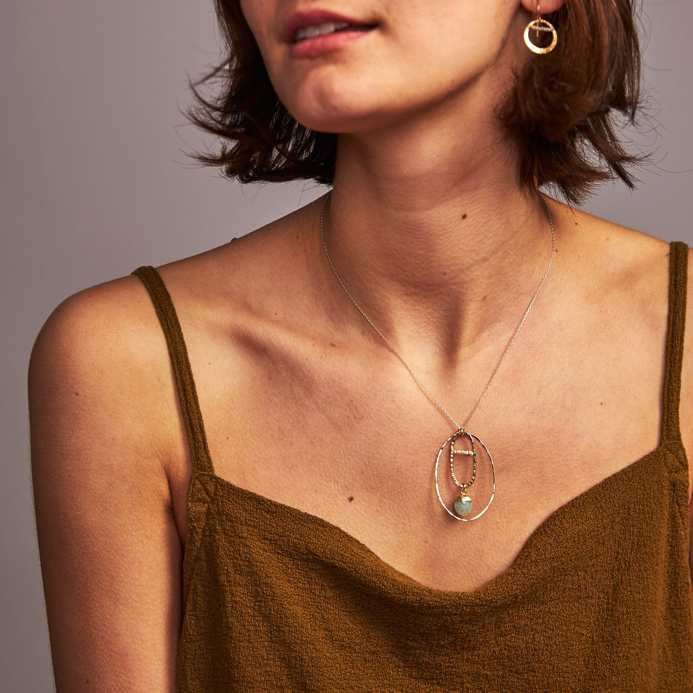 handmade gold filled pearl aquamarine pendant silver chain laura j designs