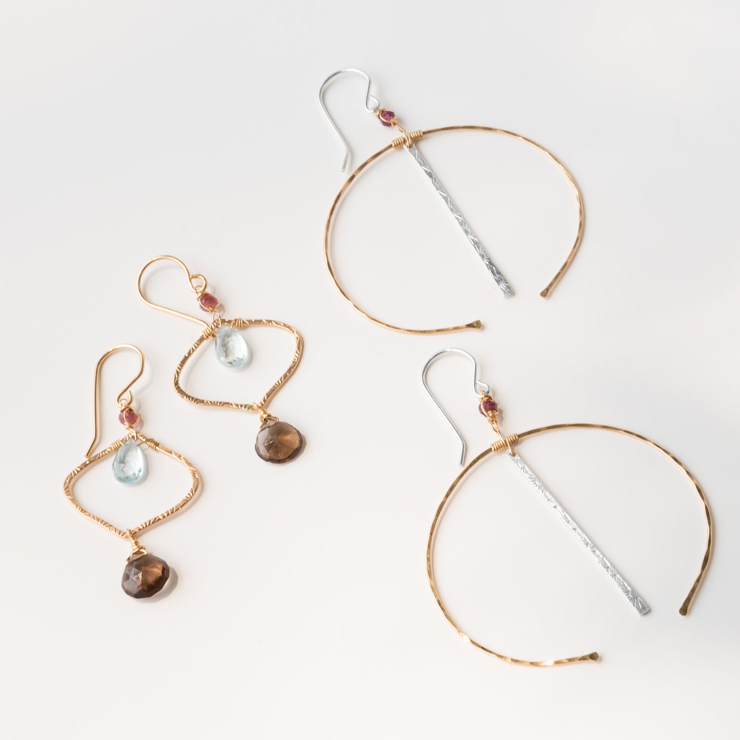 handmade large mixed metal statement earrings laura j designs