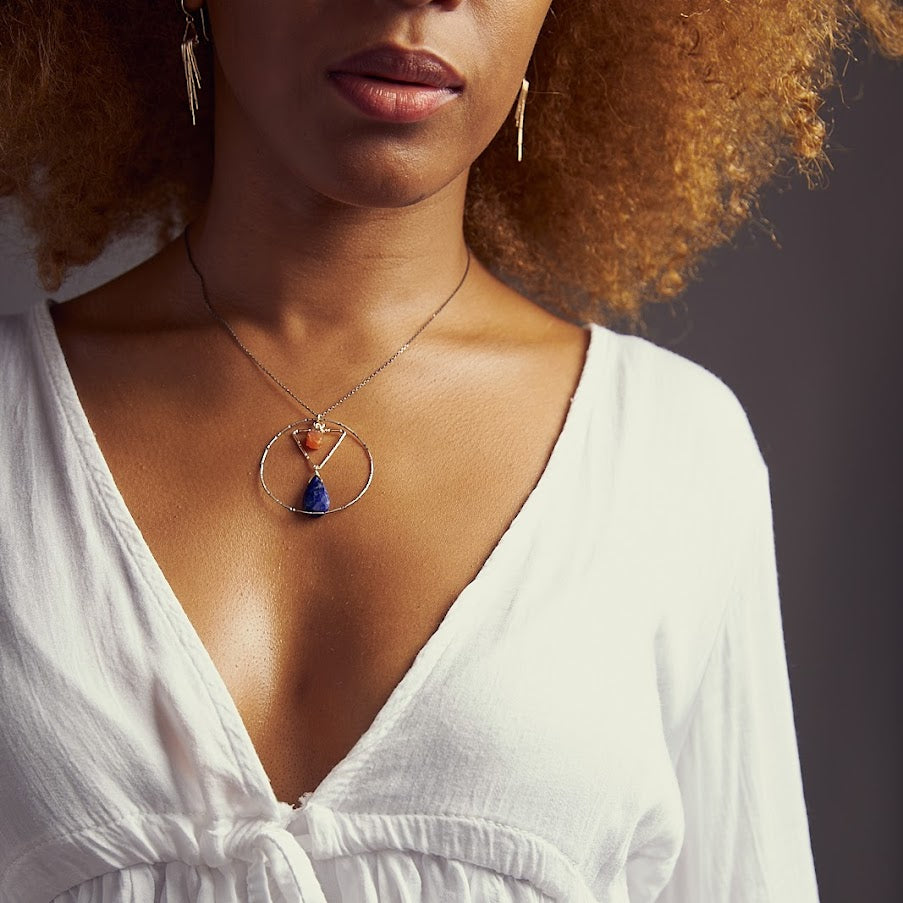 Lapis Contrast Pendant
