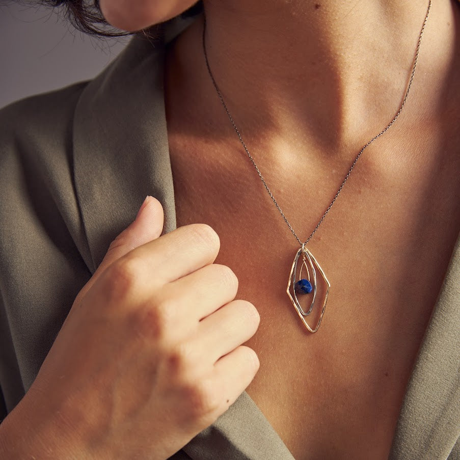 Blue Nesting Necklace