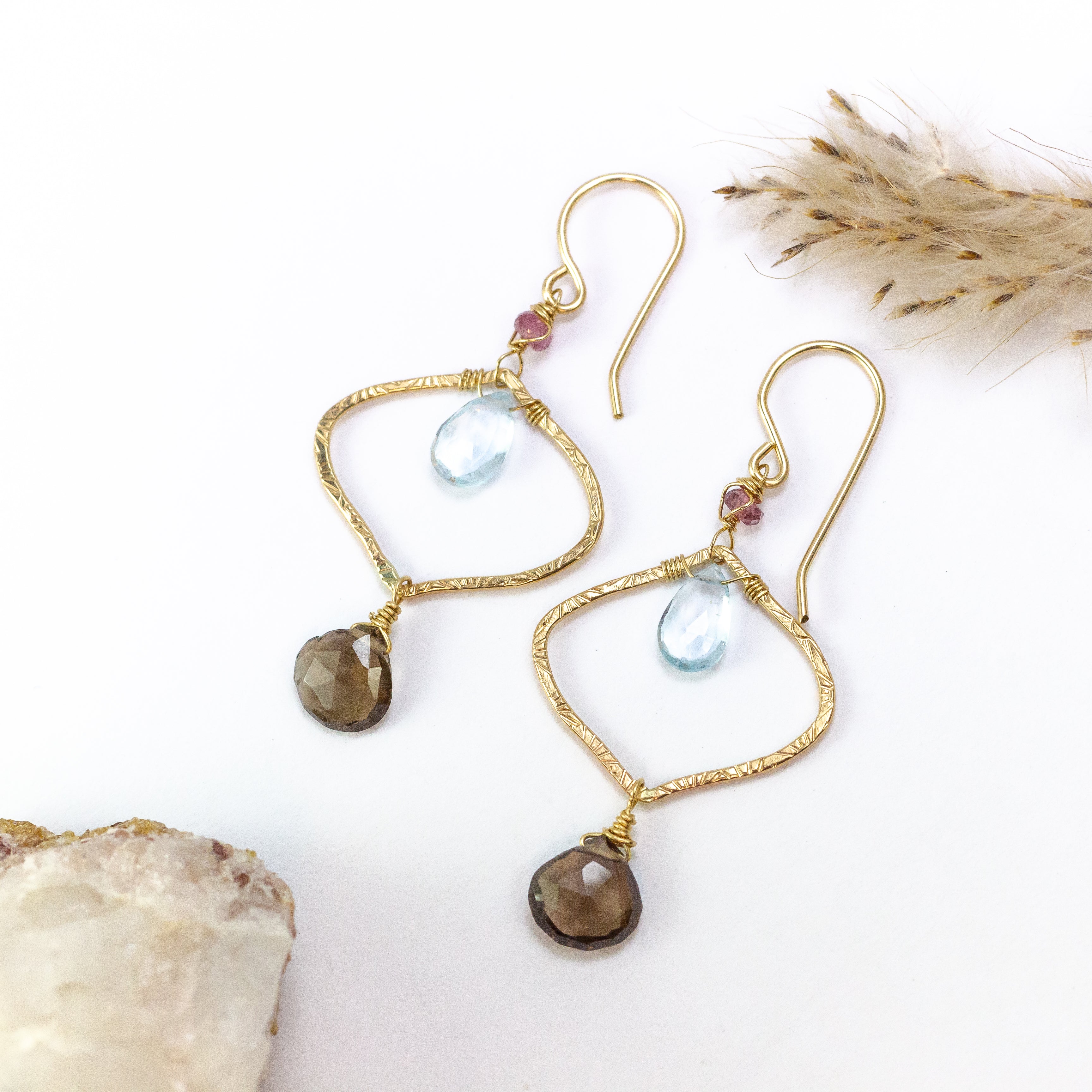 handmade boho gold filled topaz earrings laura j designs