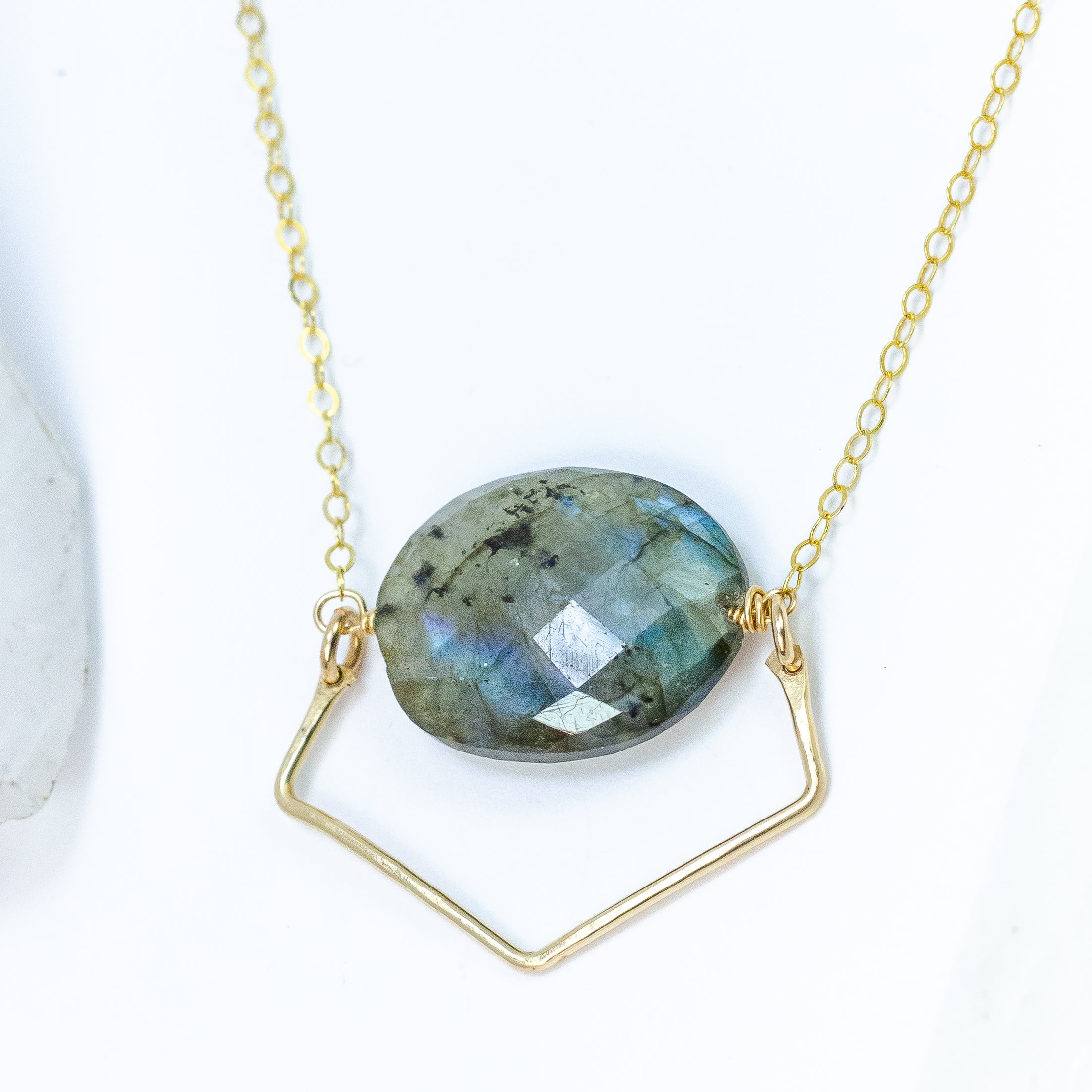 handmade gold filled labradorite gemstone necklace laura j designs