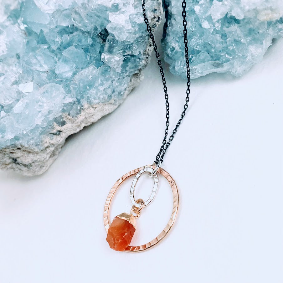 Carnelian Moonbeam Necklace
