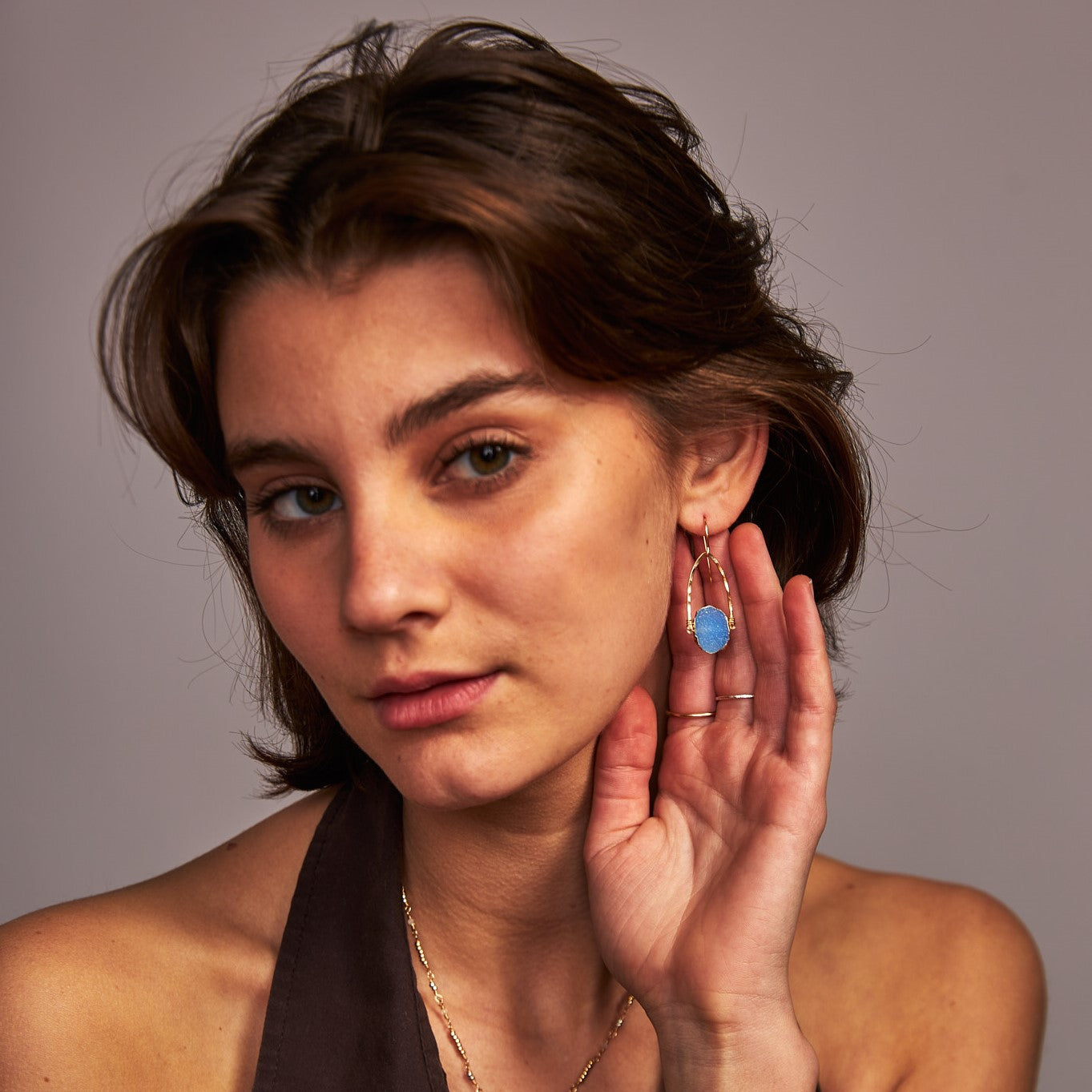 Druzy Silhouette Earrings