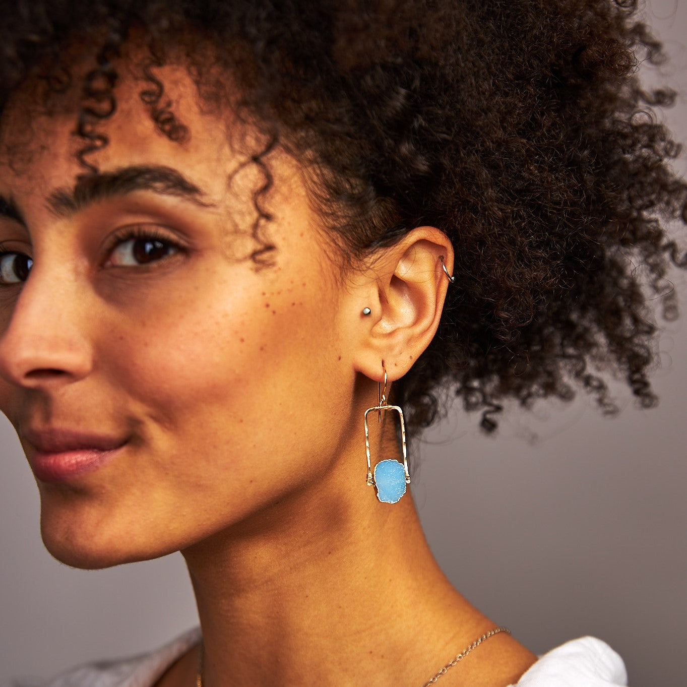 Druzy Silhouette Earrings