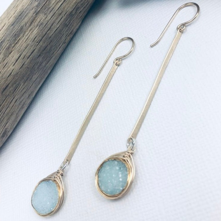 By the Sea Druzy Bar Earrings