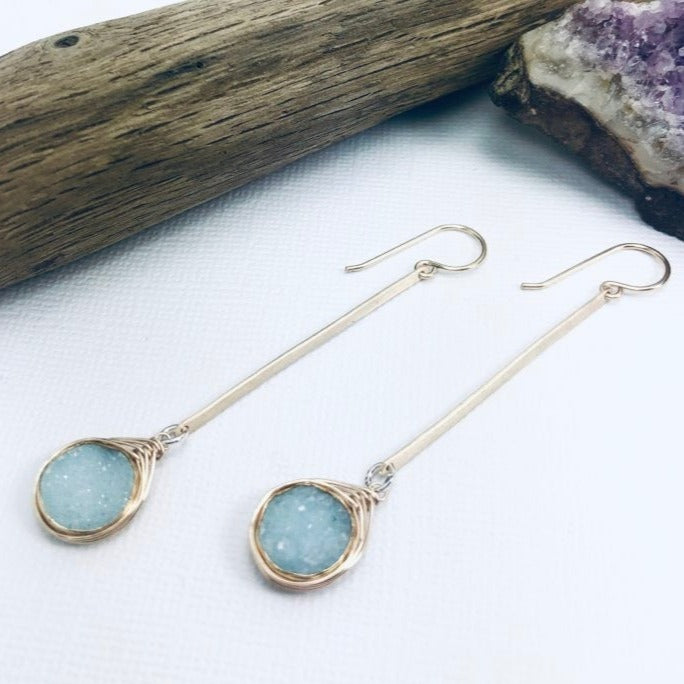 By the Sea Druzy Bar Earrings