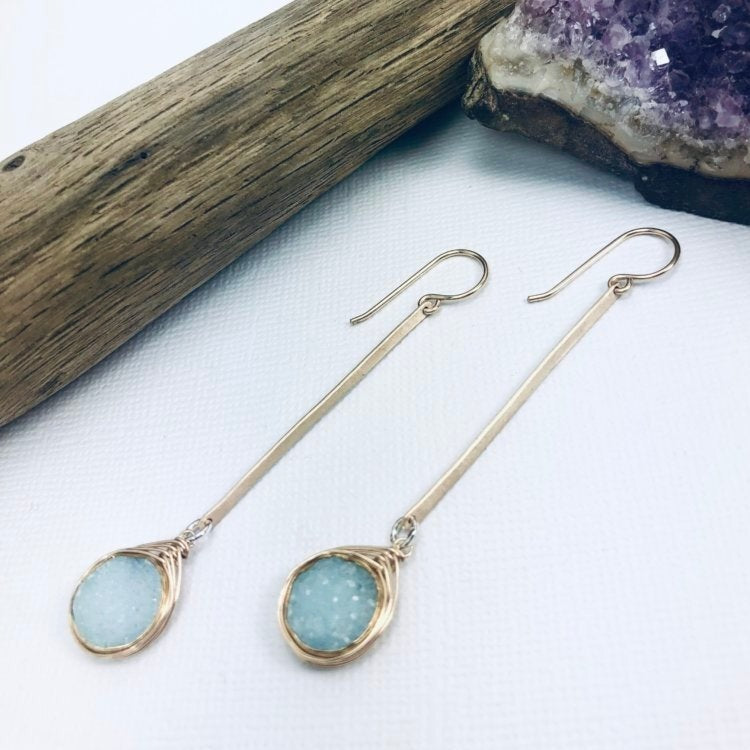 By the Sea Druzy Bar Earrings