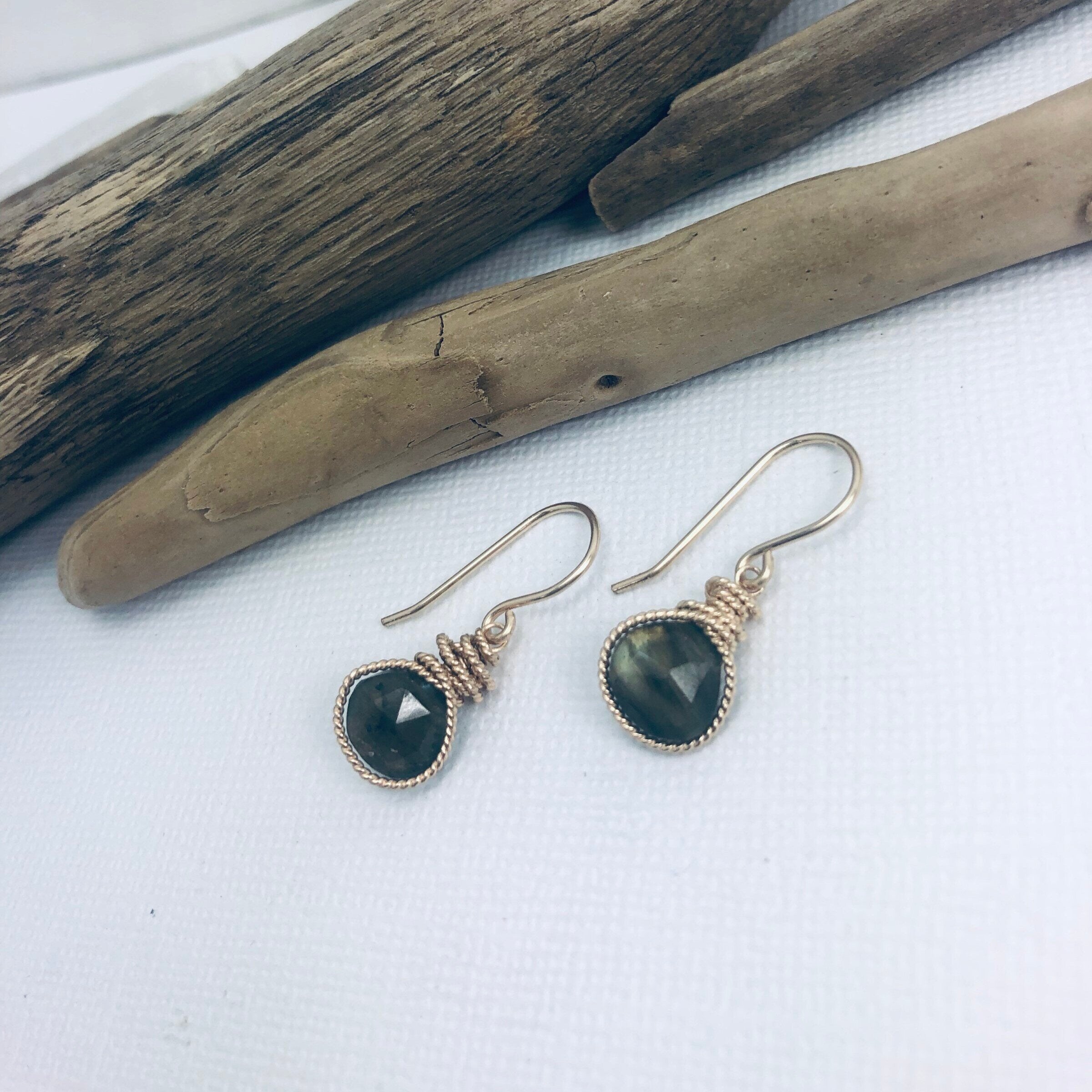 Braided Gemstone Earrings