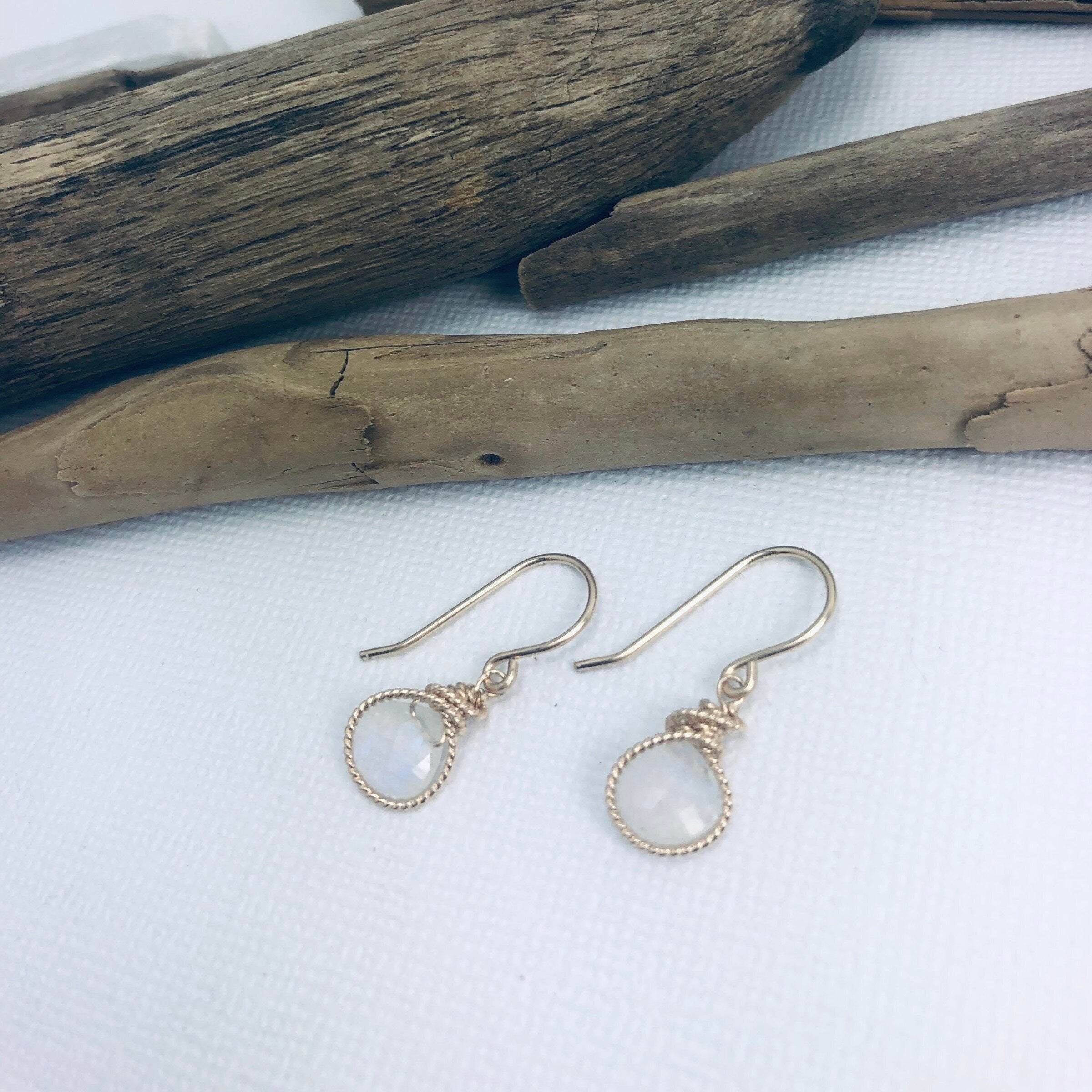Braided Gemstone Earrings