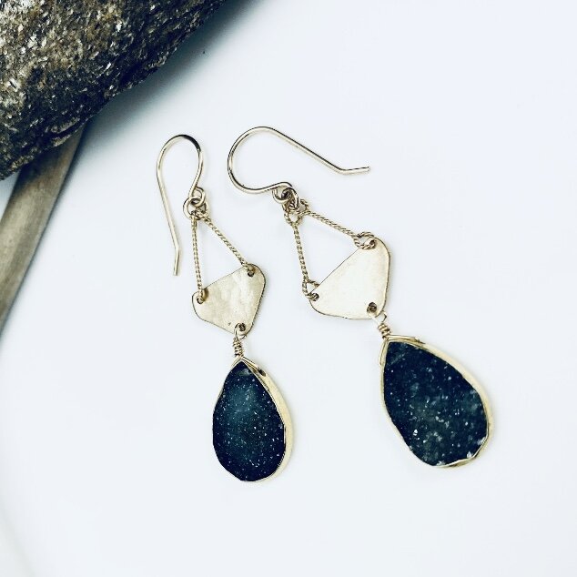 Midnight Druzy Earrings
