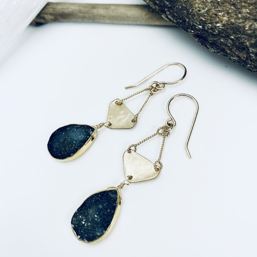 Midnight Druzy Earrings