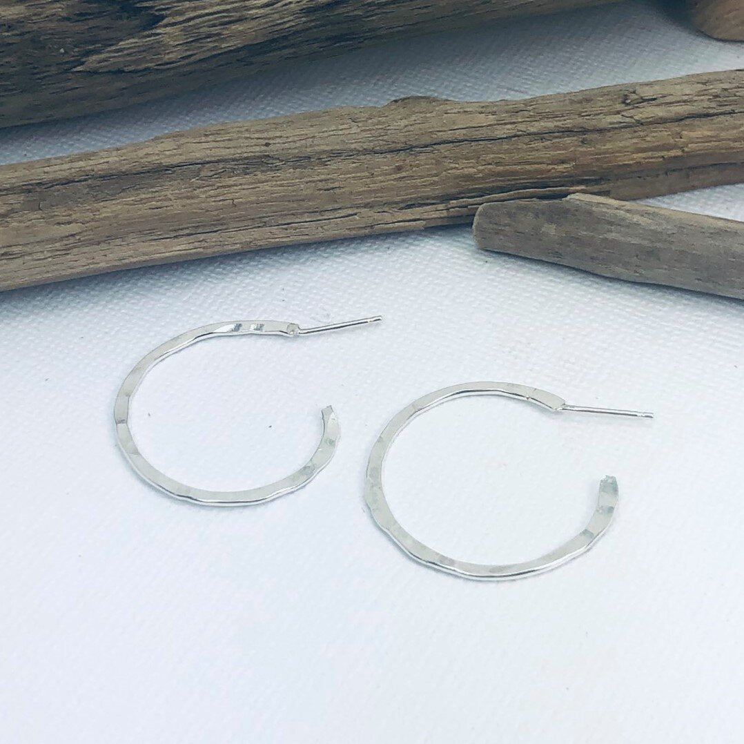 Hammered Hoop Earrings
