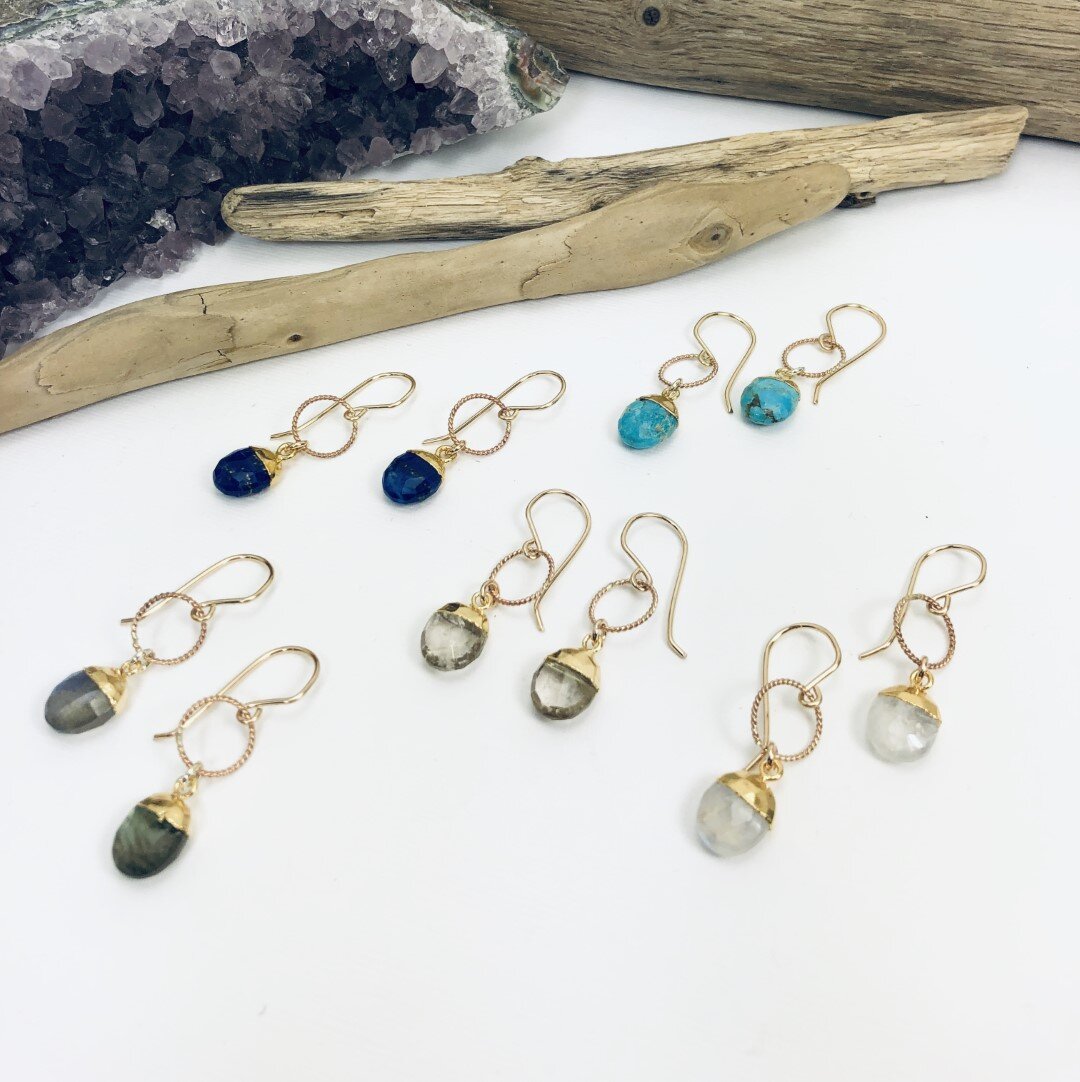Gemstone Drop Earrings