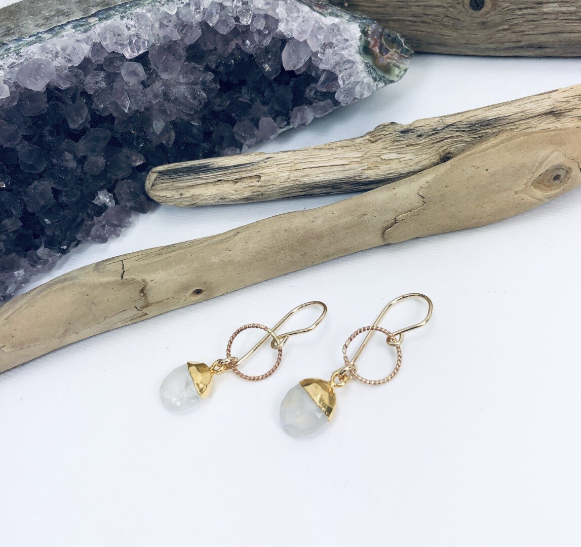 Gemstone Drop Earrings
