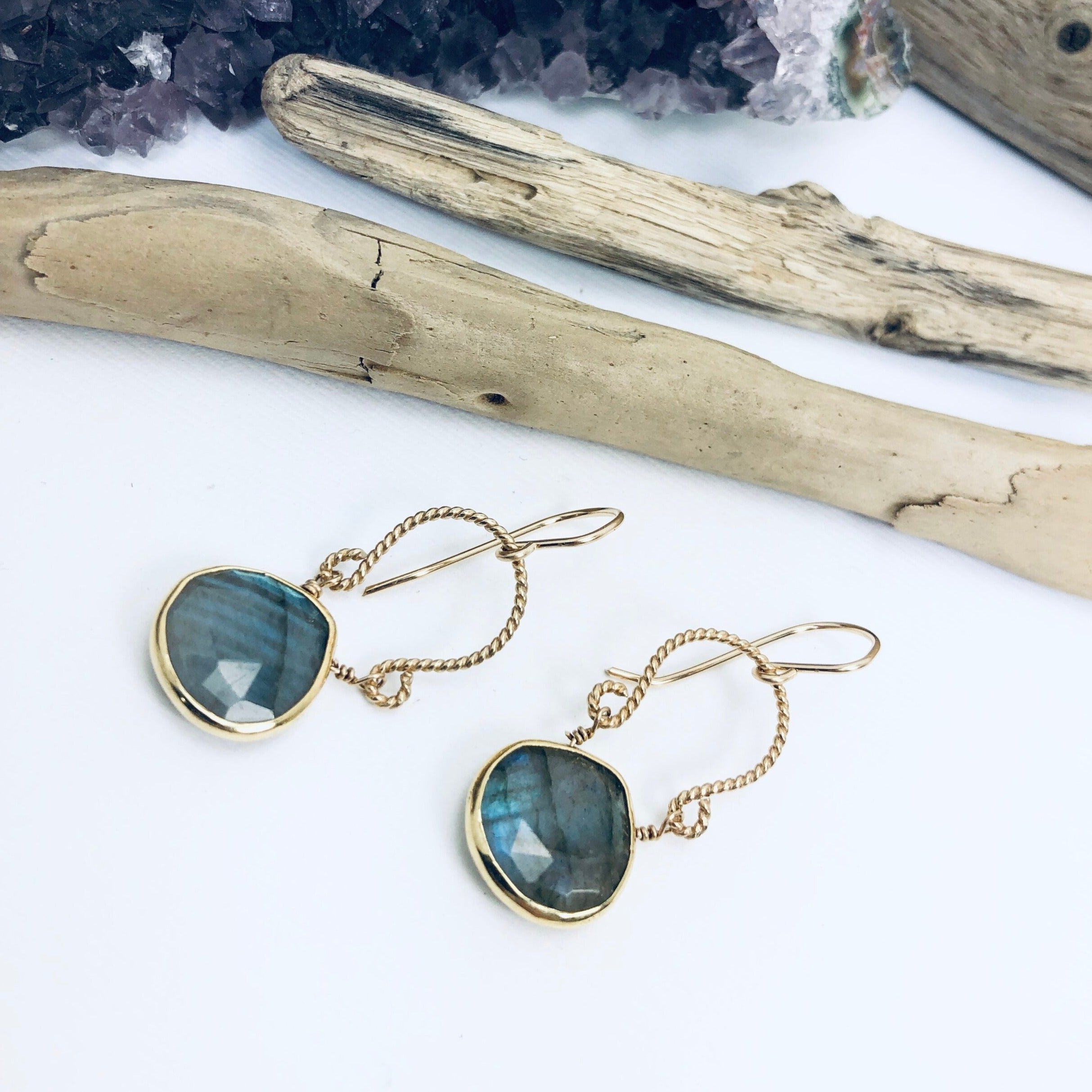 Cleopatra Labradorite Earrings