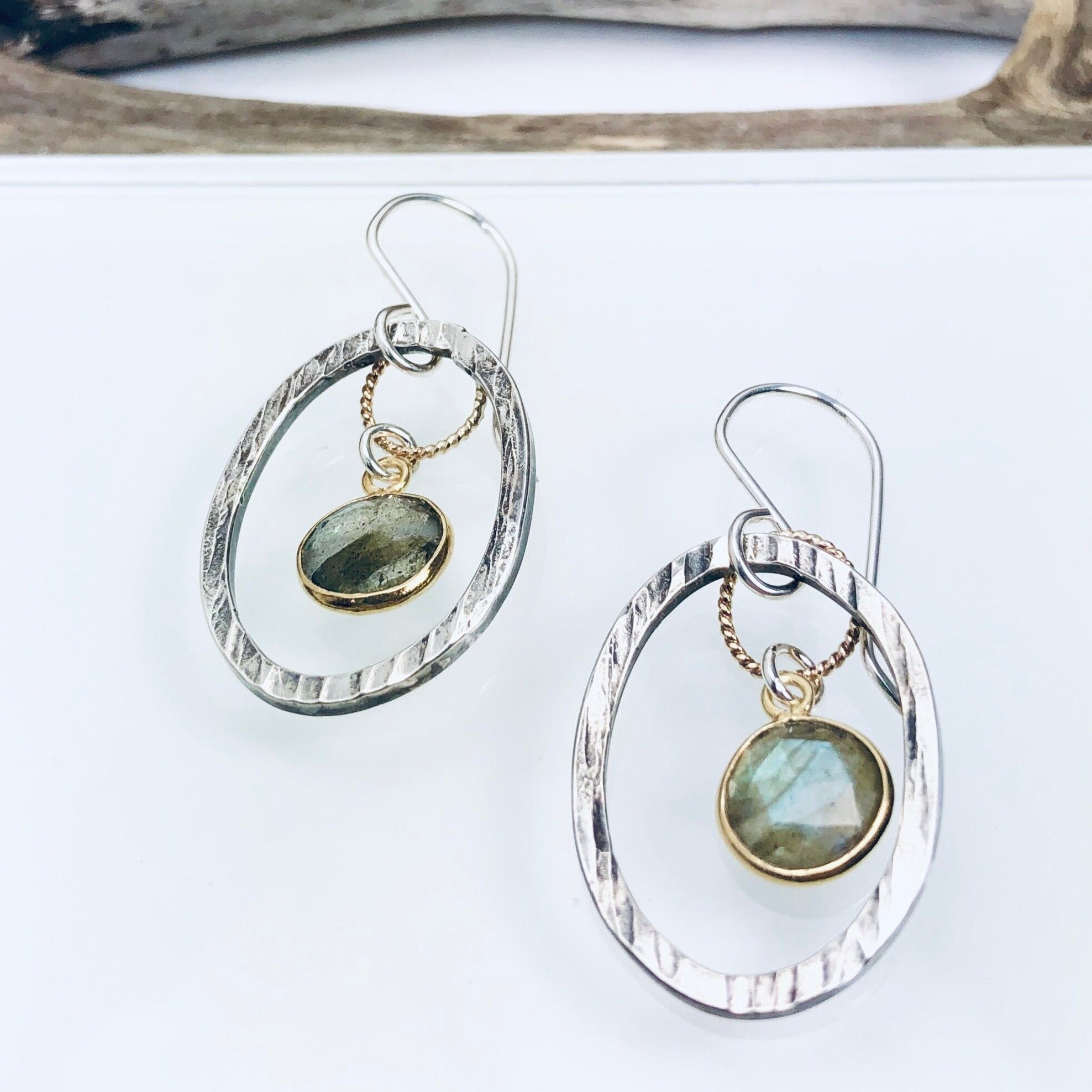 Labradorite Oval Earrings