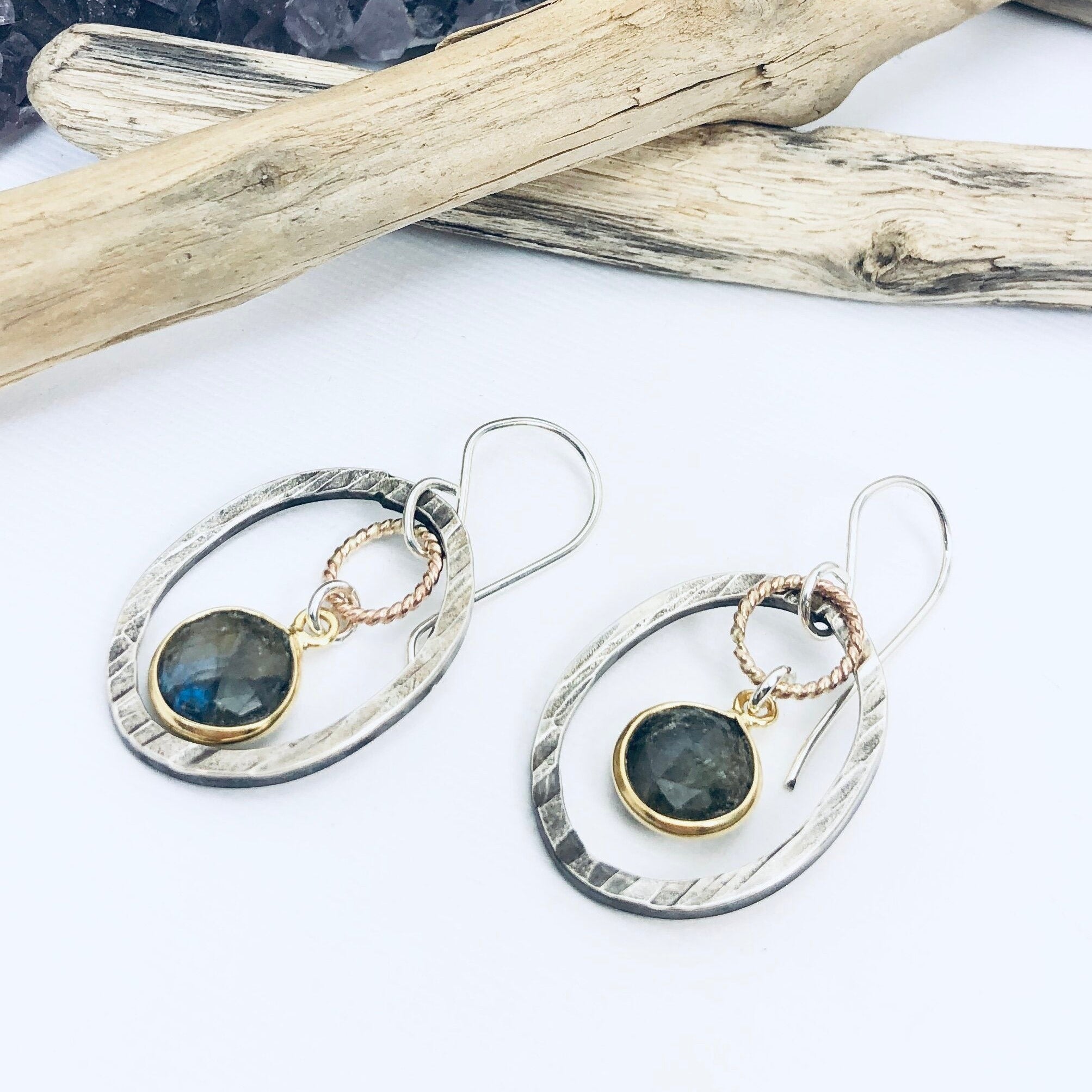 Labradorite Oval Earrings