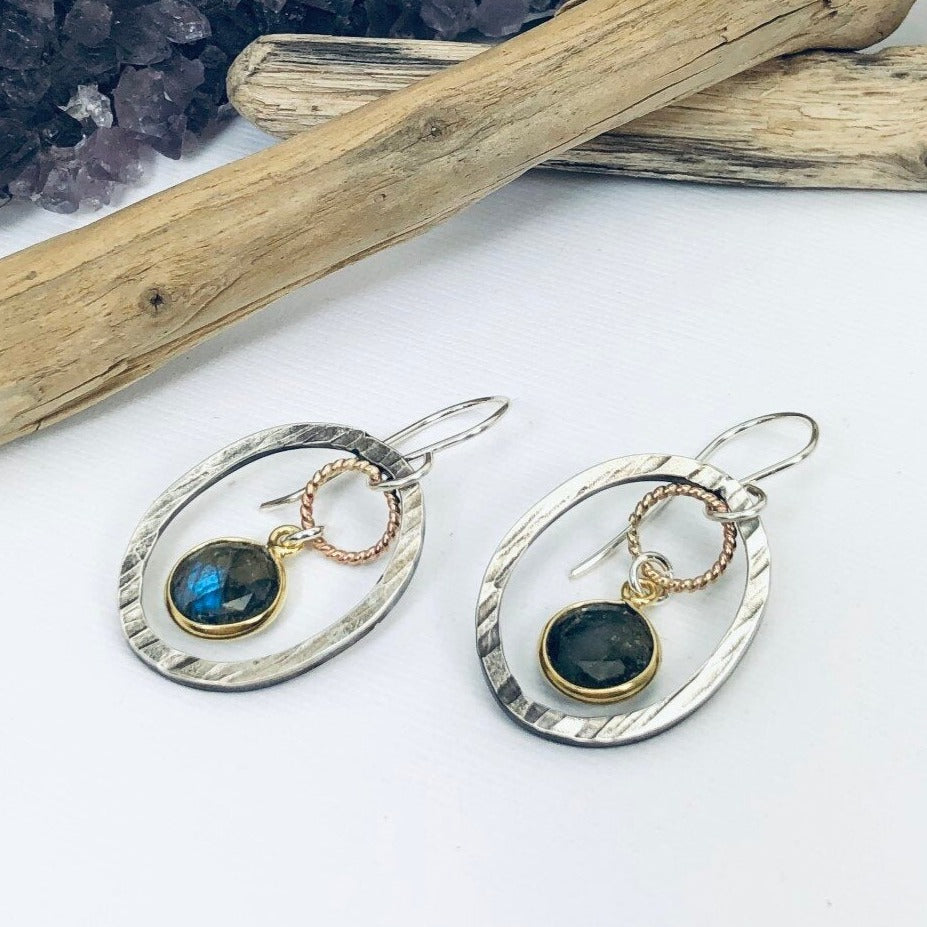 Labradorite Oval Earrings