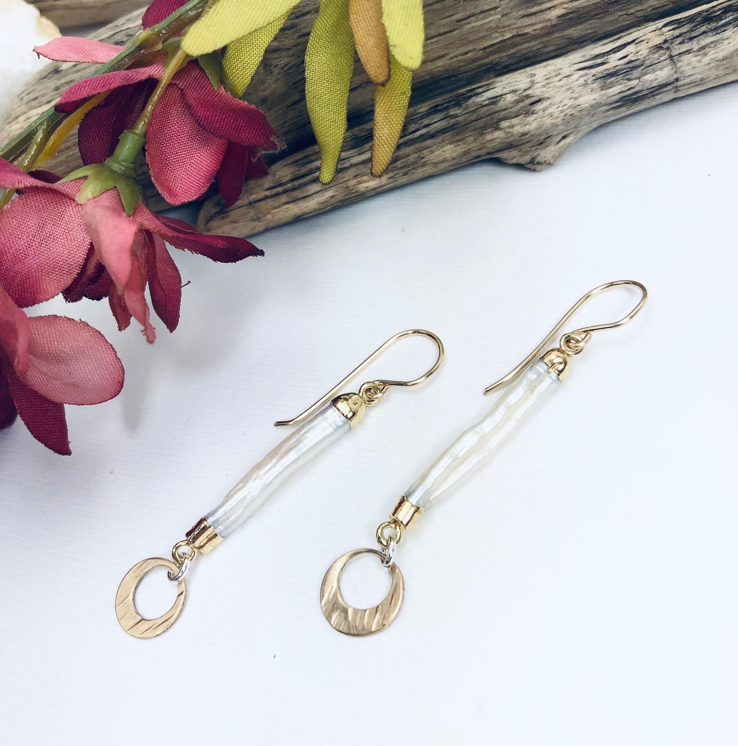 Pearl Bar Earrings
