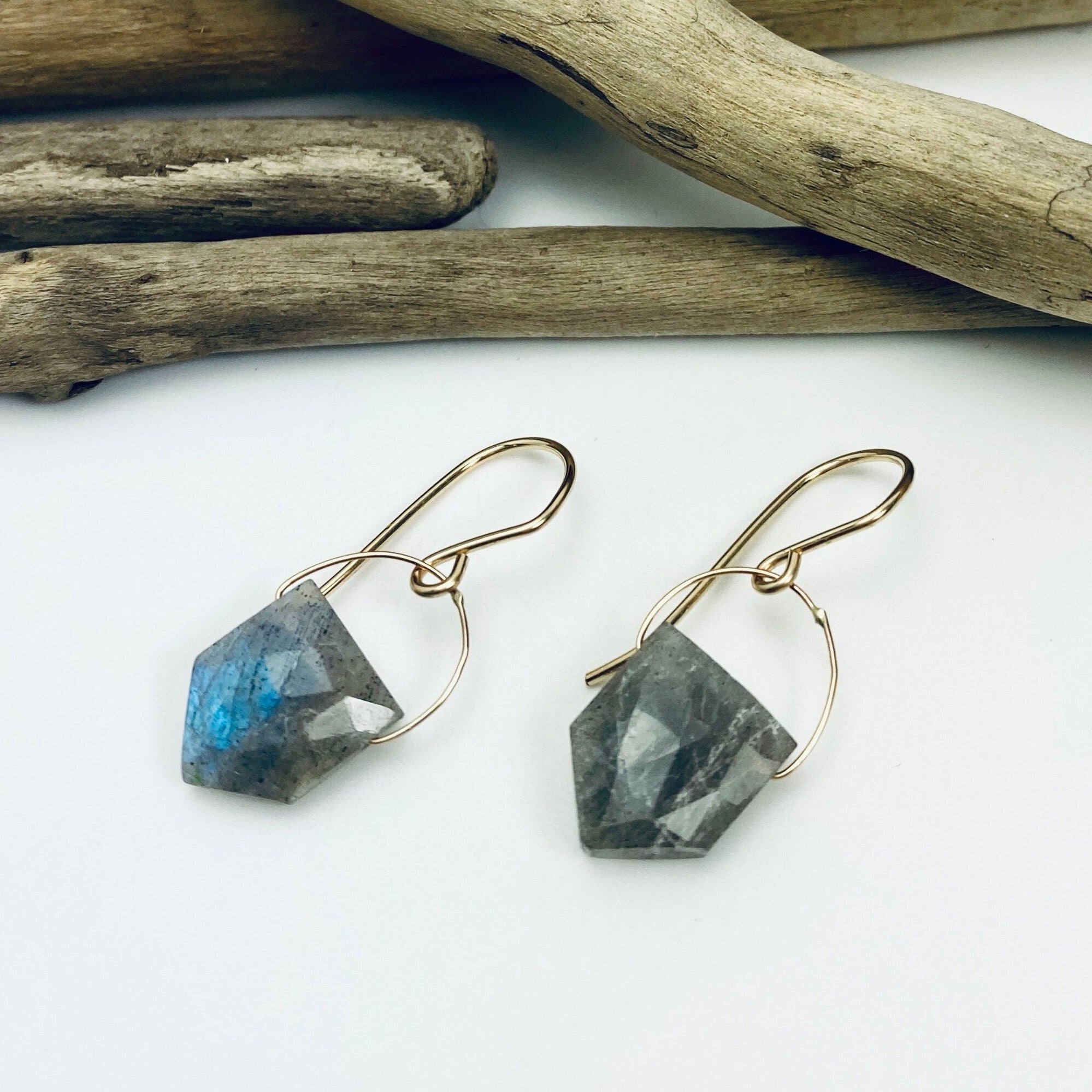 Labradorite Dagger Earrings