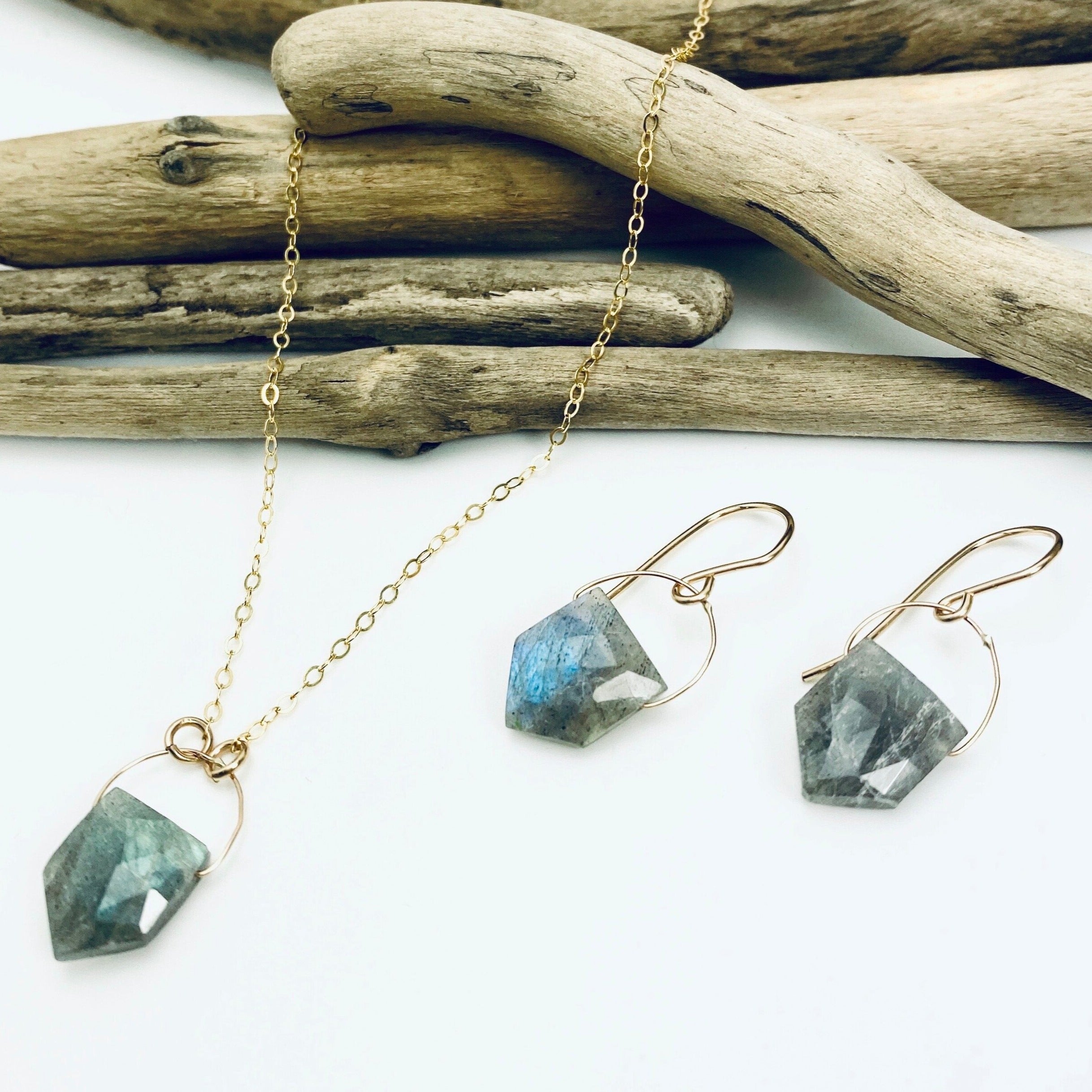 Labradorite Dagger Earrings