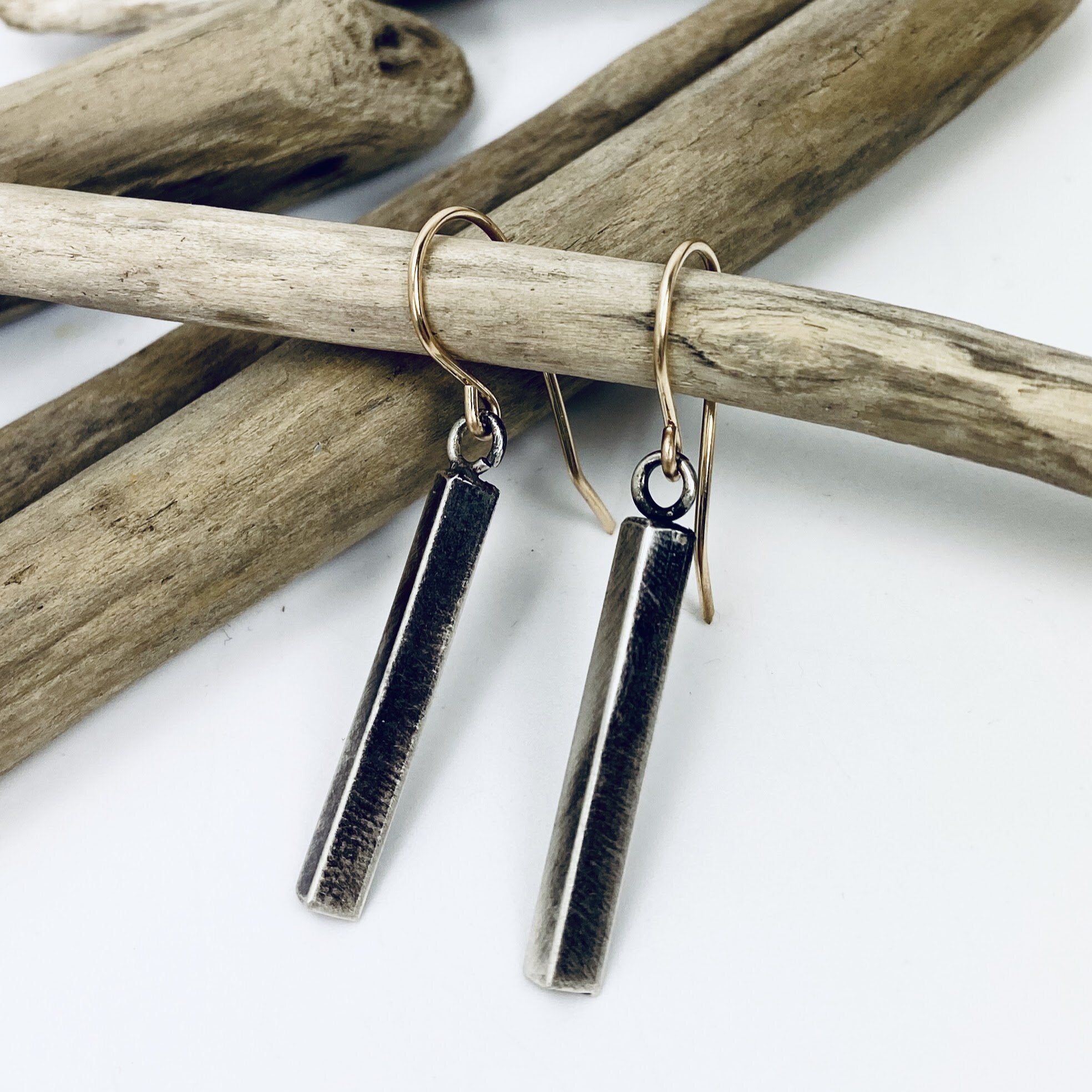 Pyramid Bar Earrings