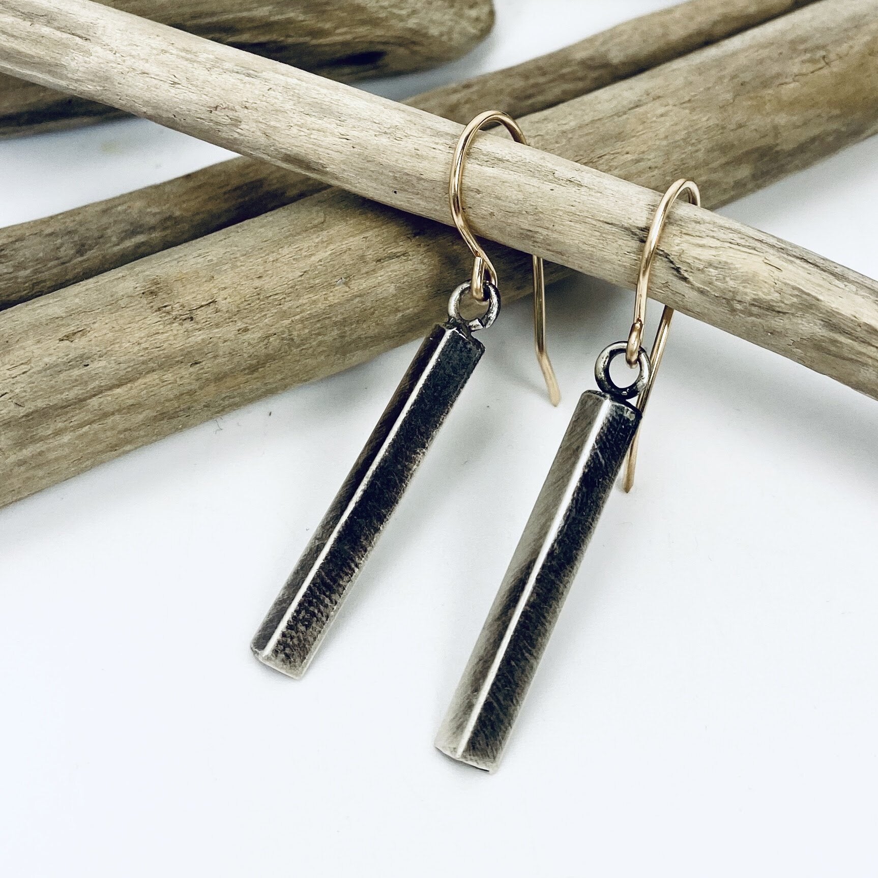Pyramid Bar Earrings