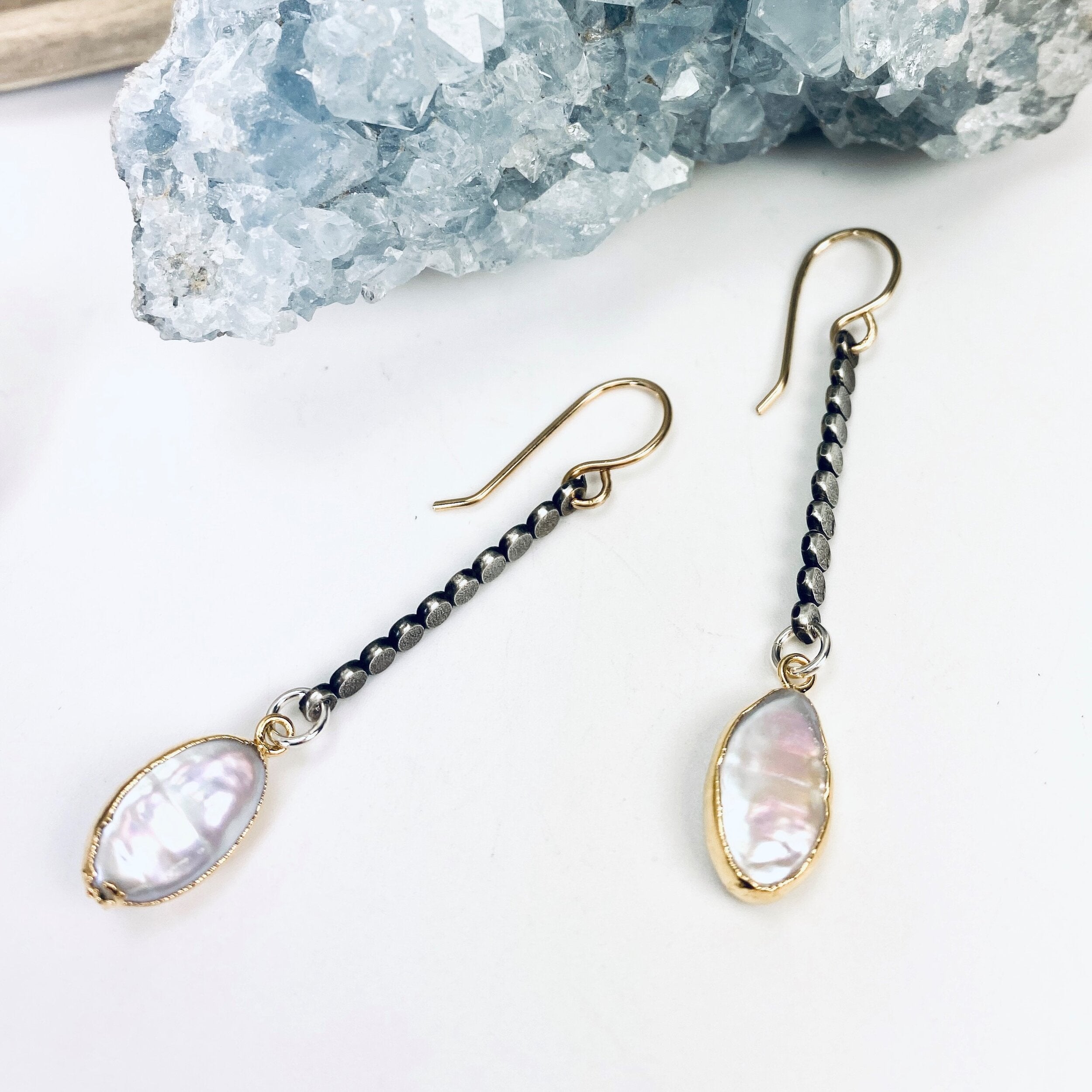 Modern Pearl Earrings