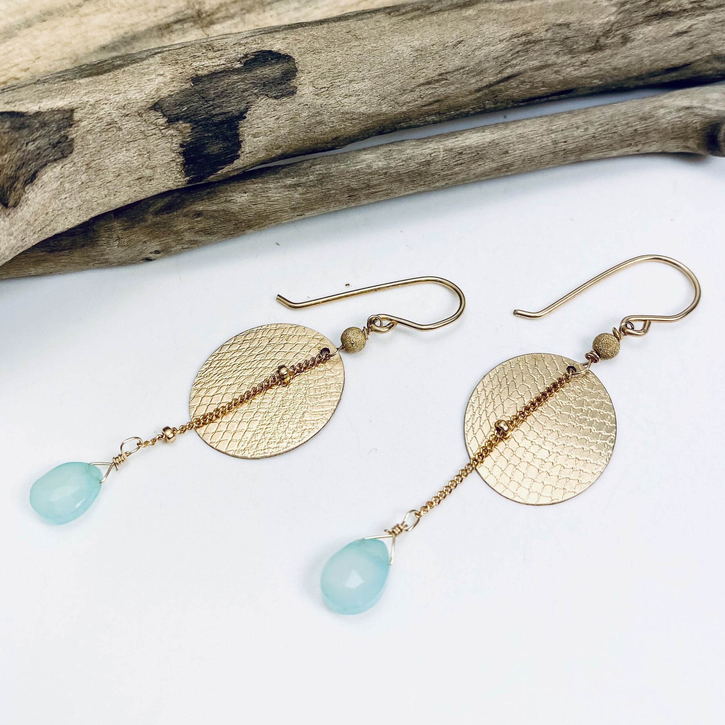 Chalcedony Wave Earrings