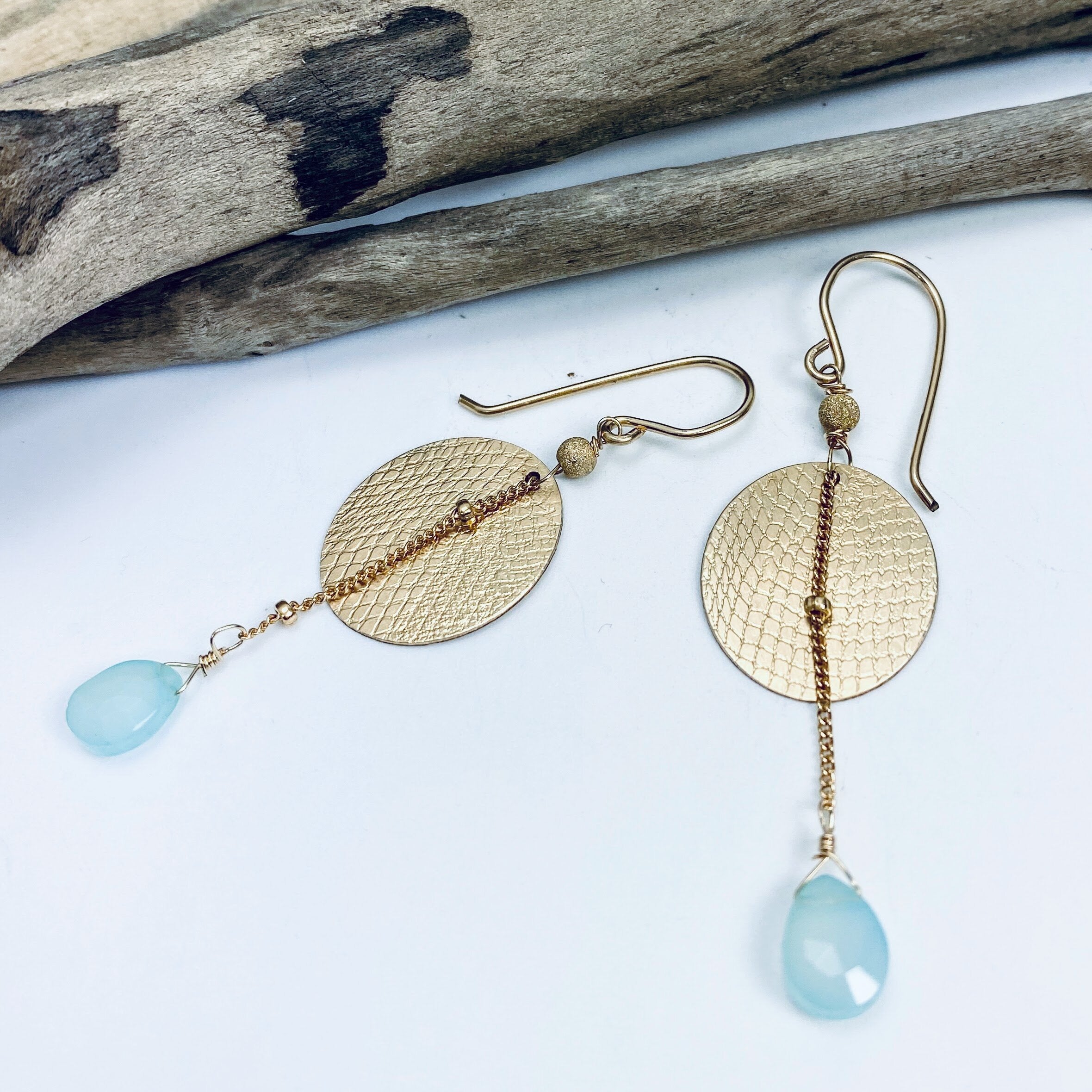 Chalcedony Wave Earrings