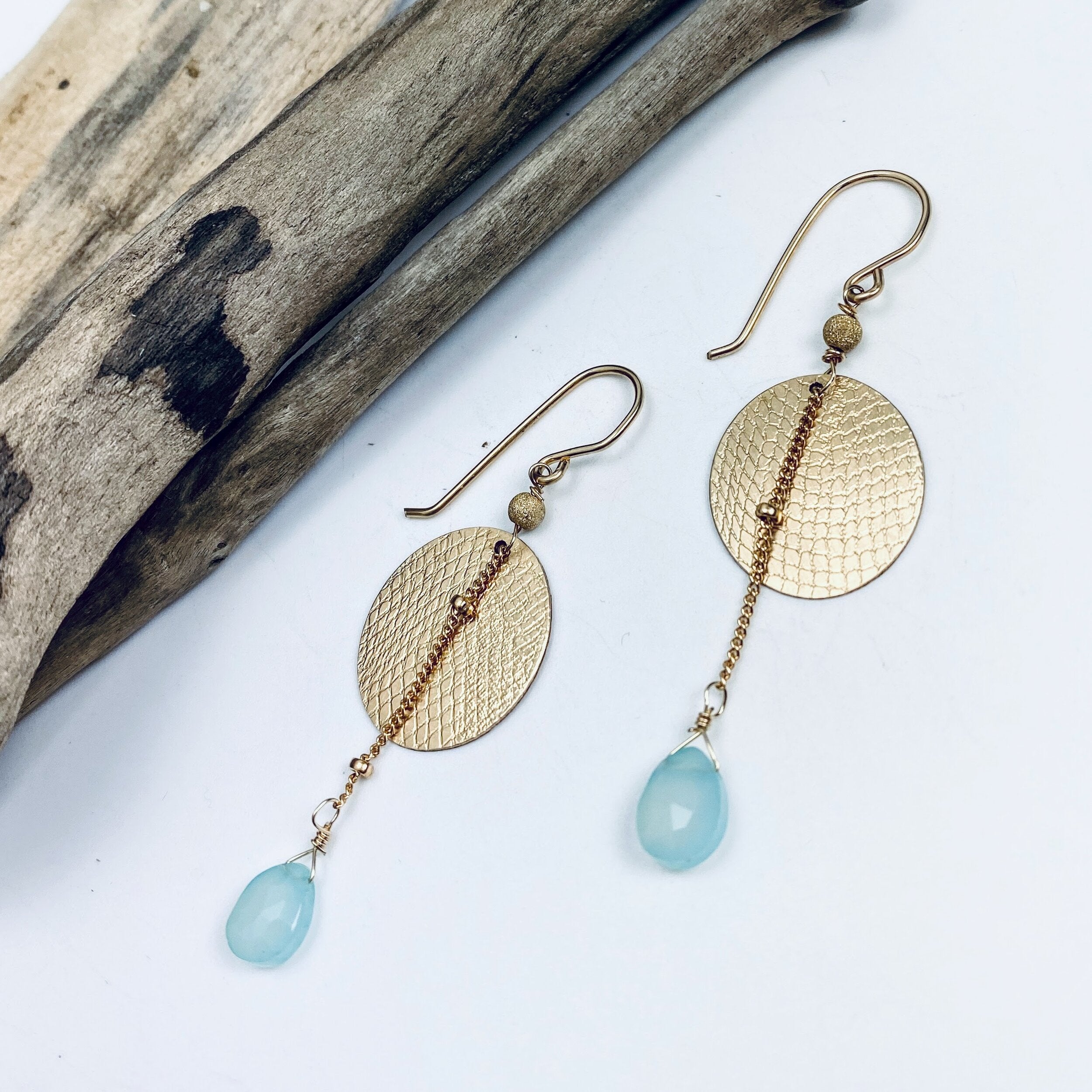 Chalcedony Wave Earrings
