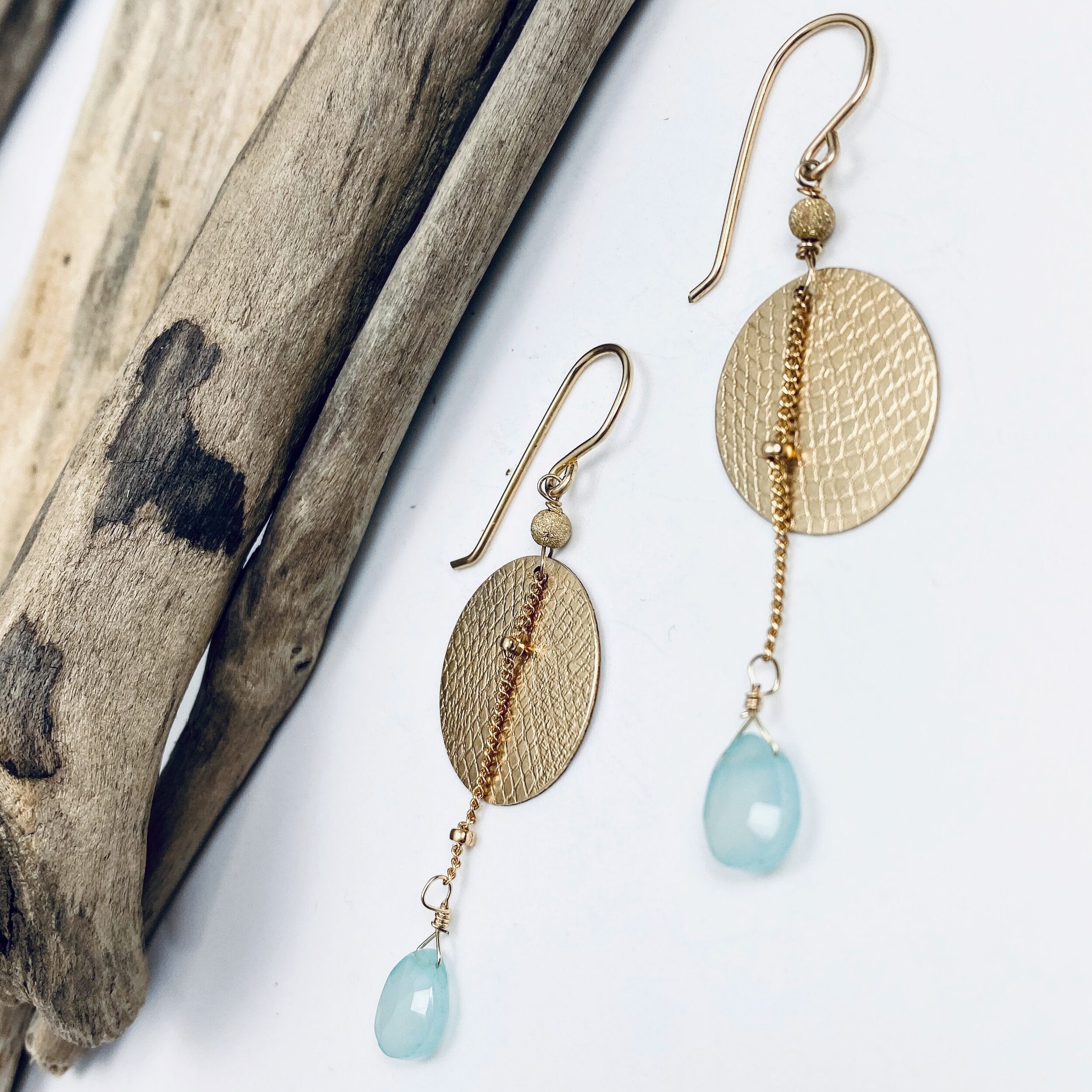 Chalcedony Wave Earrings